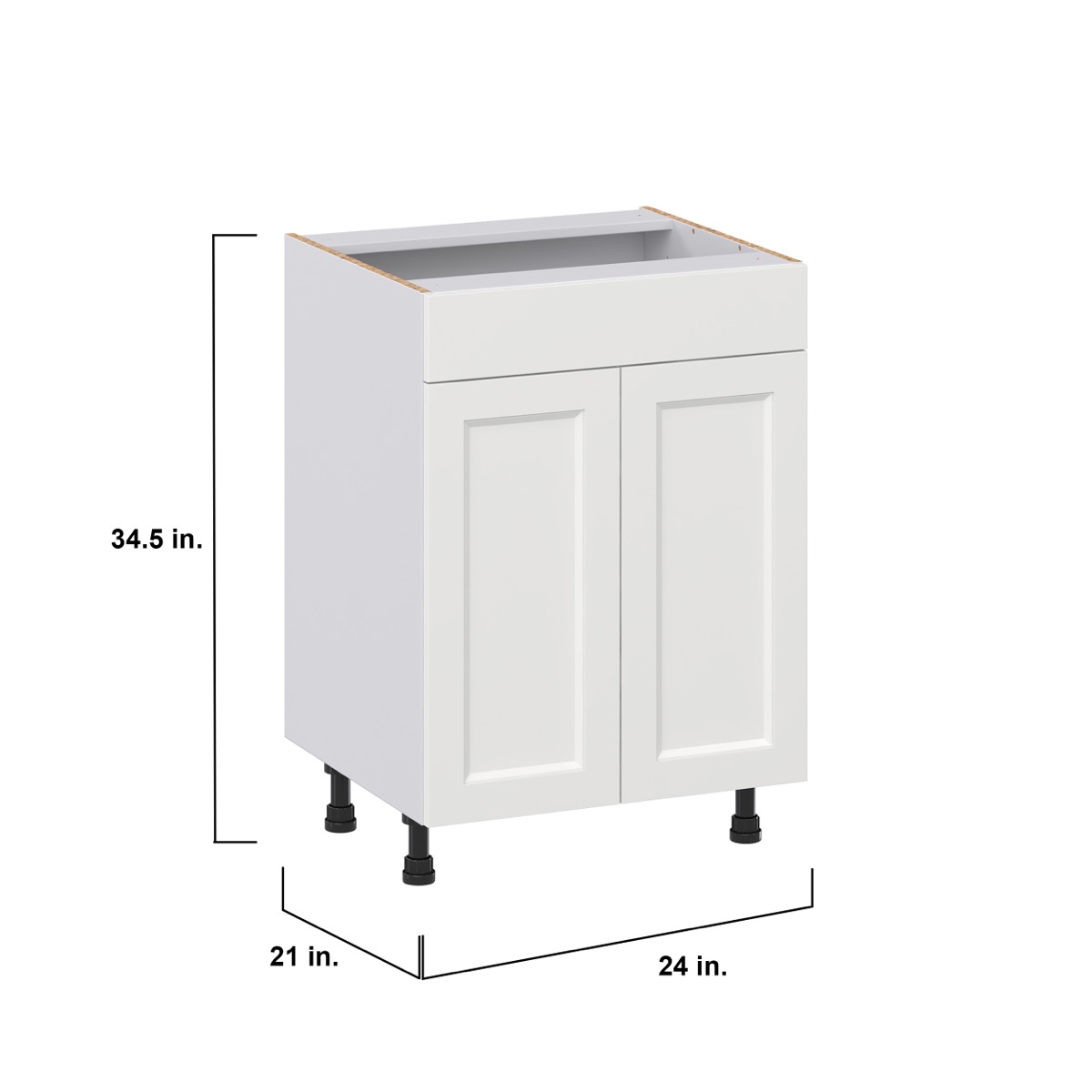 Alton Painted White Recessed Assembled 24 in.W x 34.5 in. H x 21 in. D Vanity False Front Sink Base Kitchen Cabinet
