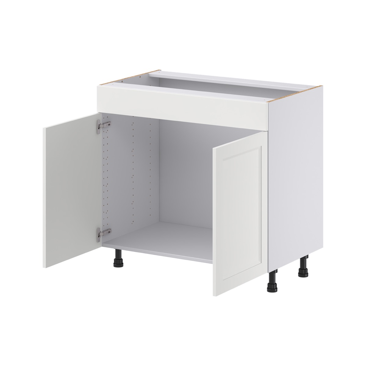 Alton Painted White Recessed Assembled 36 in. W x 34.5 in.H x 21 in. D Vanity False FrontSink Base Kitchen Cabinet