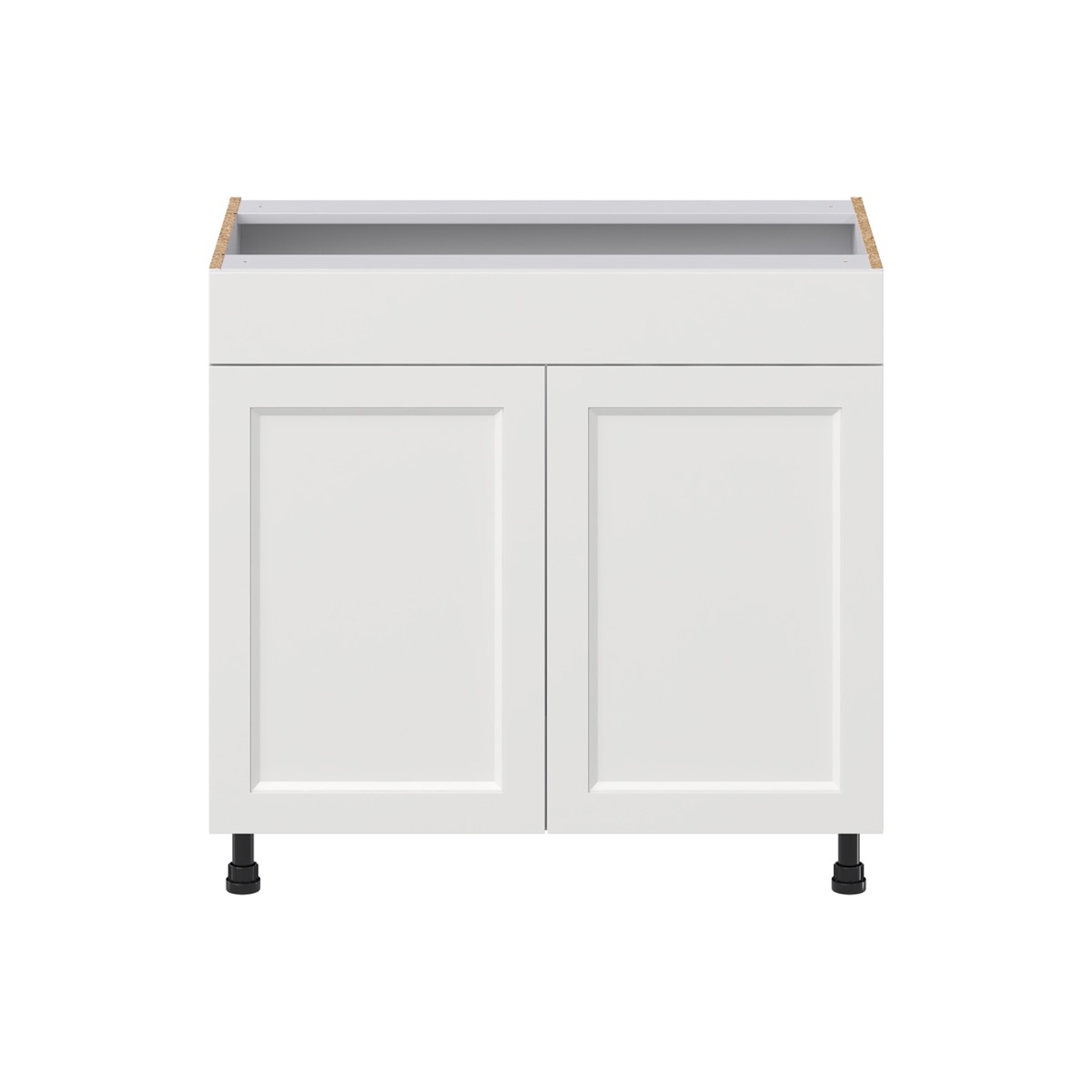 Alton Painted White Recessed Assembled 36 in. W x 34.5 in.H x 21 in. D Vanity False FrontSink Base Kitchen Cabinet