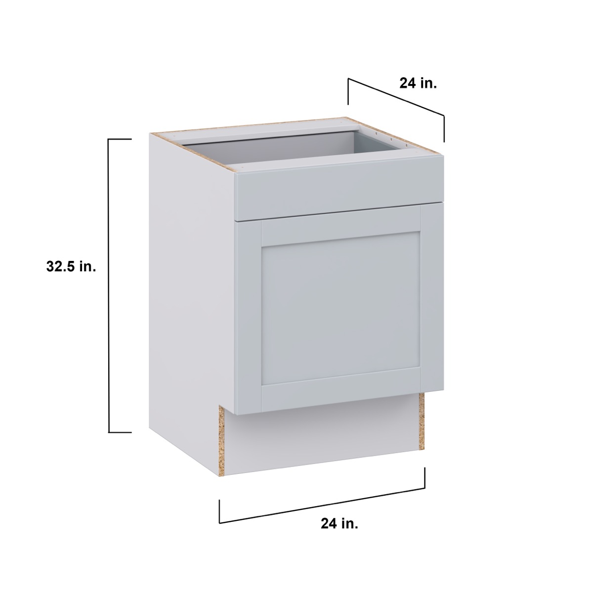Cumberland Light Gray Shaker Assembled 24 in. W x 32.5 in. H x 23.75 in. D Accessible ADA 1 Drawer Base Kitchen Cabinet