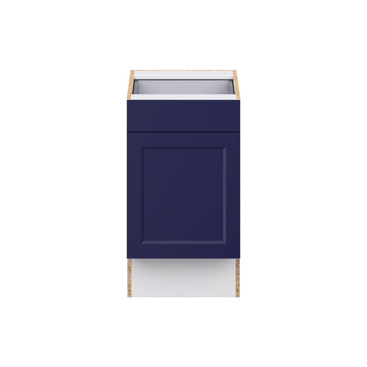 Devon Painted Blue Recessed Assembled 18 in.W x 32.5 in.H x 23.75 in.D Accessible ADA 1 Drawer Base Kitchen Cabinet
