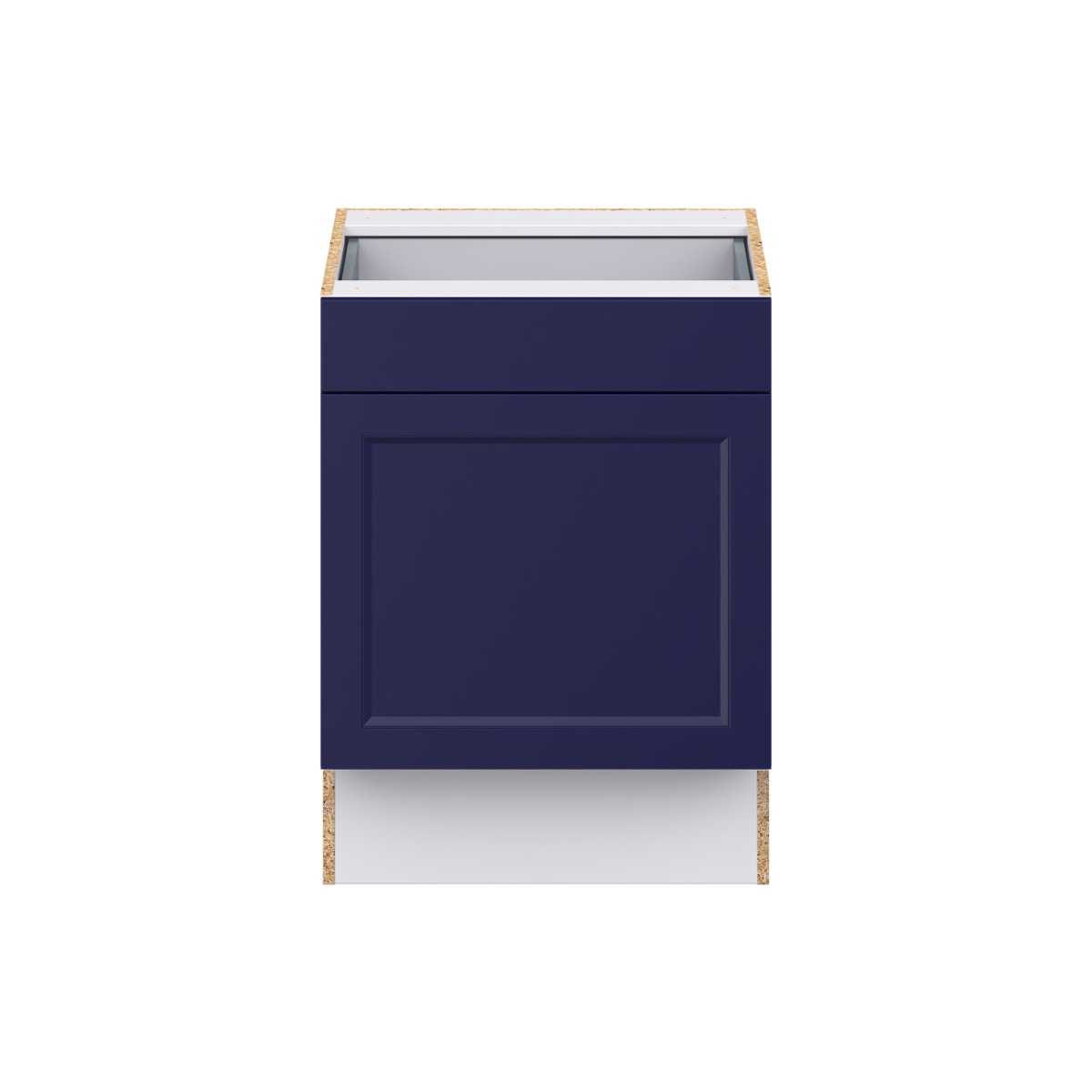 Devon Painted Blue Recessed Assembled 24 in.W x 32.5 in.H x 23.75 in.D Accessible ADA 1 Drawer Base Kitchen Cabinet