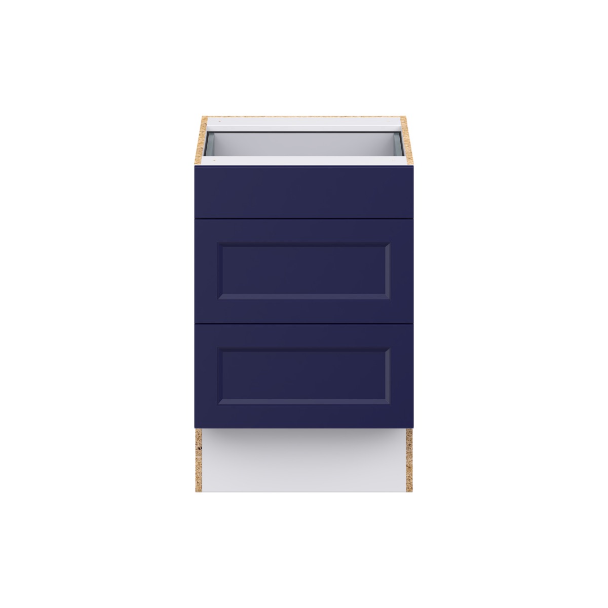 Devon Painted Blue Recessed Assembled 21 in. W x 32.5 in. H x 23.75 in. D ADA 3 Drawers Base Kitchen Cabinet