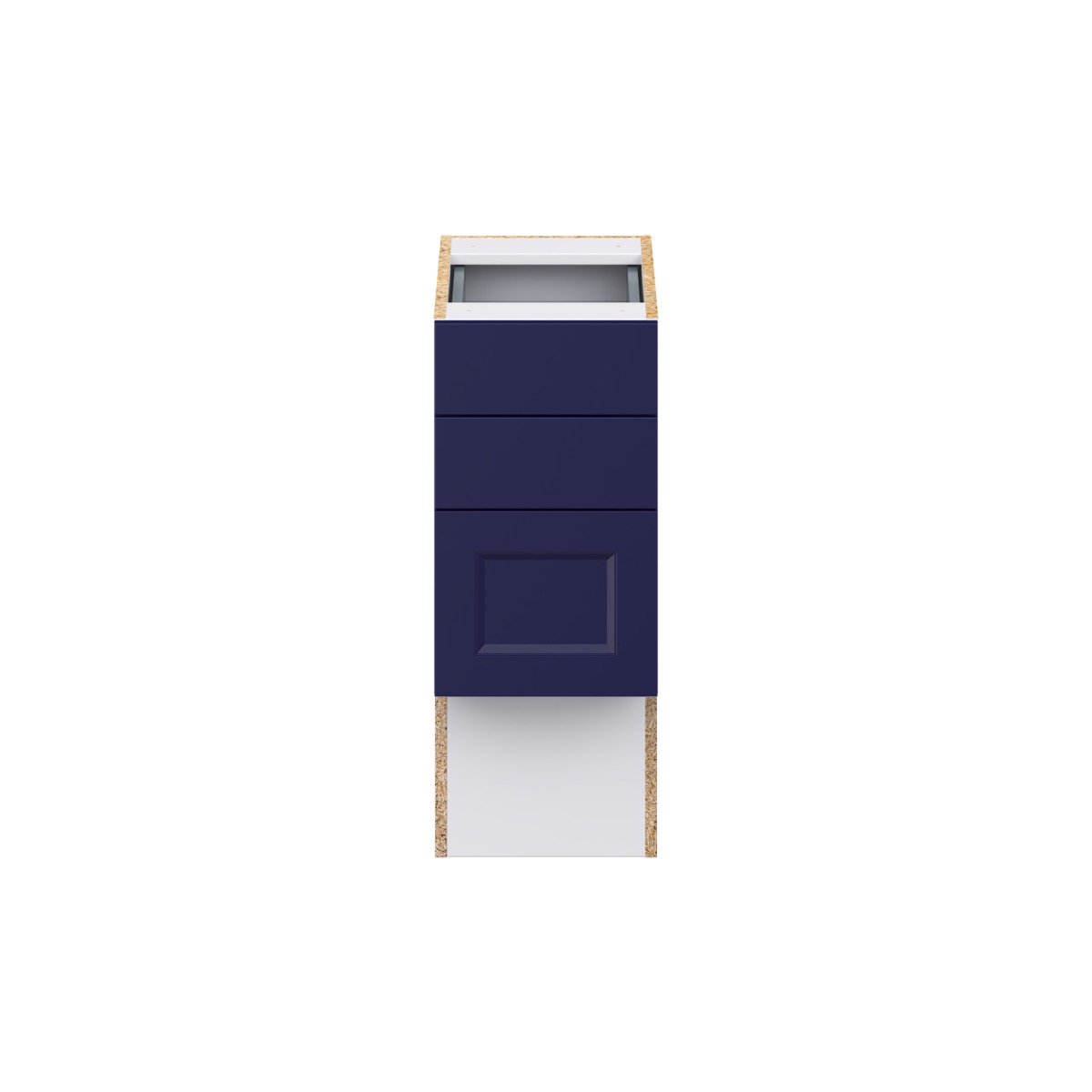 Devon Painted Blue Recessed Assembled 12 in.W x 30 in. H x 21 in.D Vanity ADA 3 Drawers Base Kitchen Cabinet