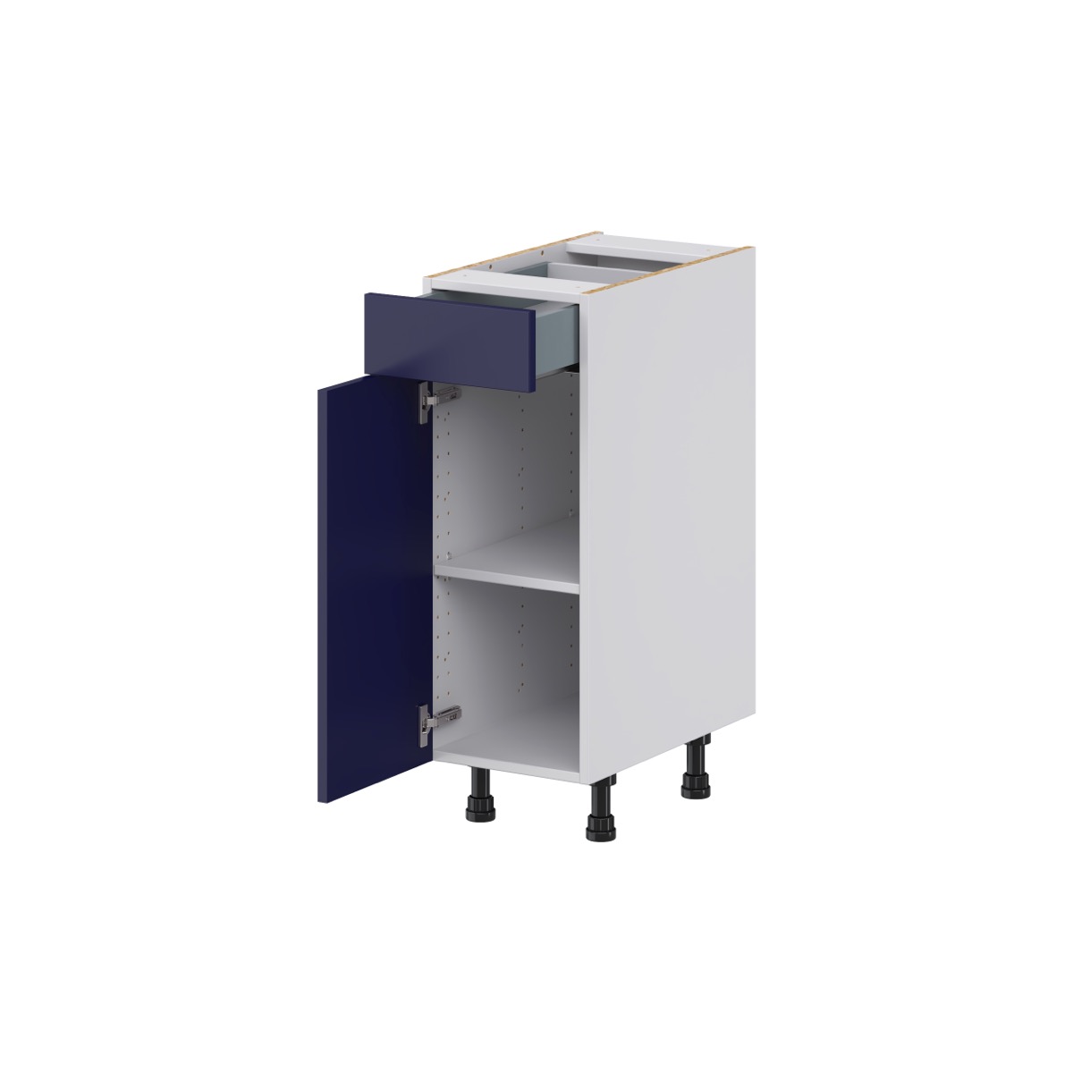 Devon Painted Blue Recessed Assembled 12 in. W x 34.5 in. H x 21 in.D Vanity 1 Drawer Base Kitchen Cabinet
