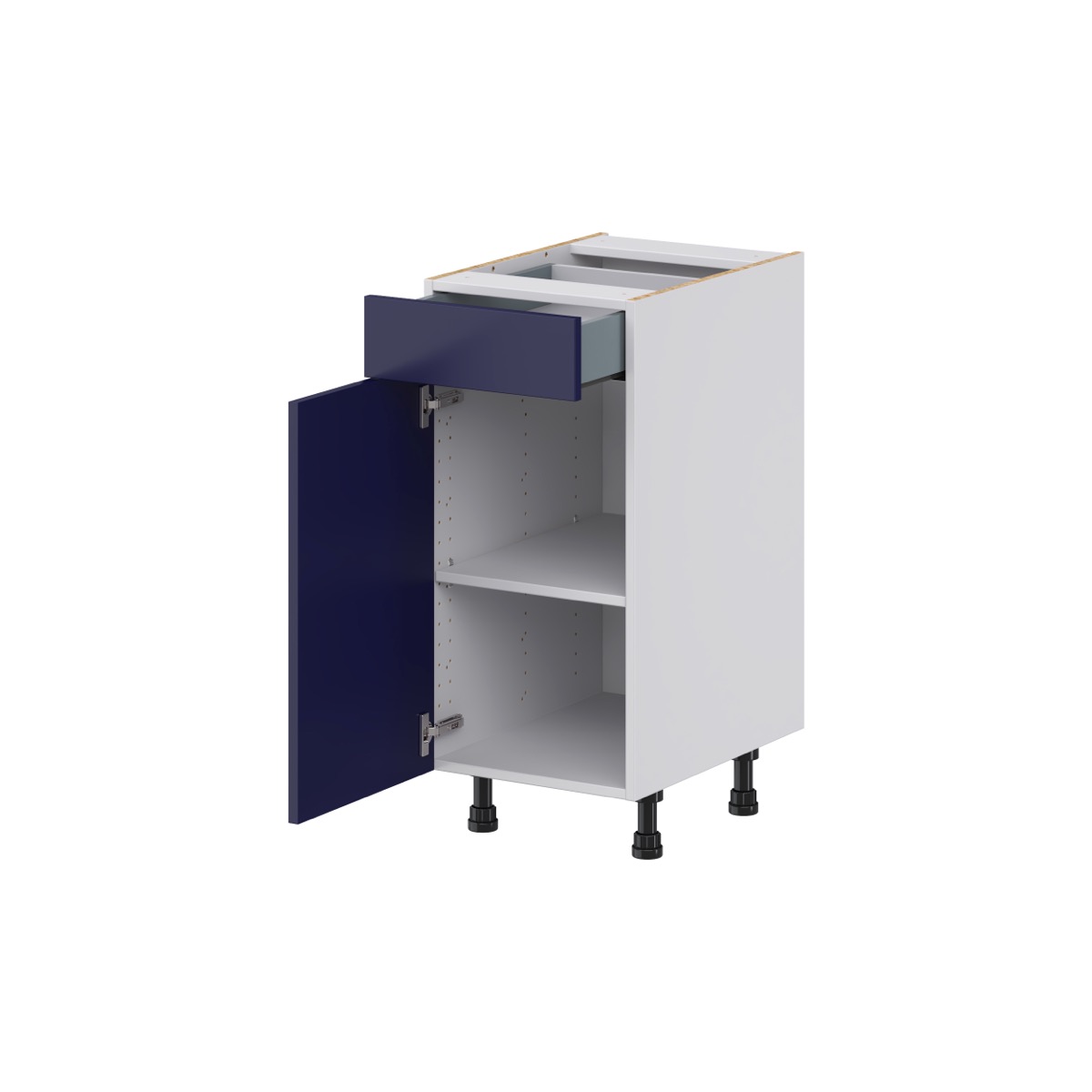 Devon Painted Blue Recessed Assembled 15 in. W x 34.5 in. H x 21 in. D Vanity 1 Drawer Base Kitchen Cabinet