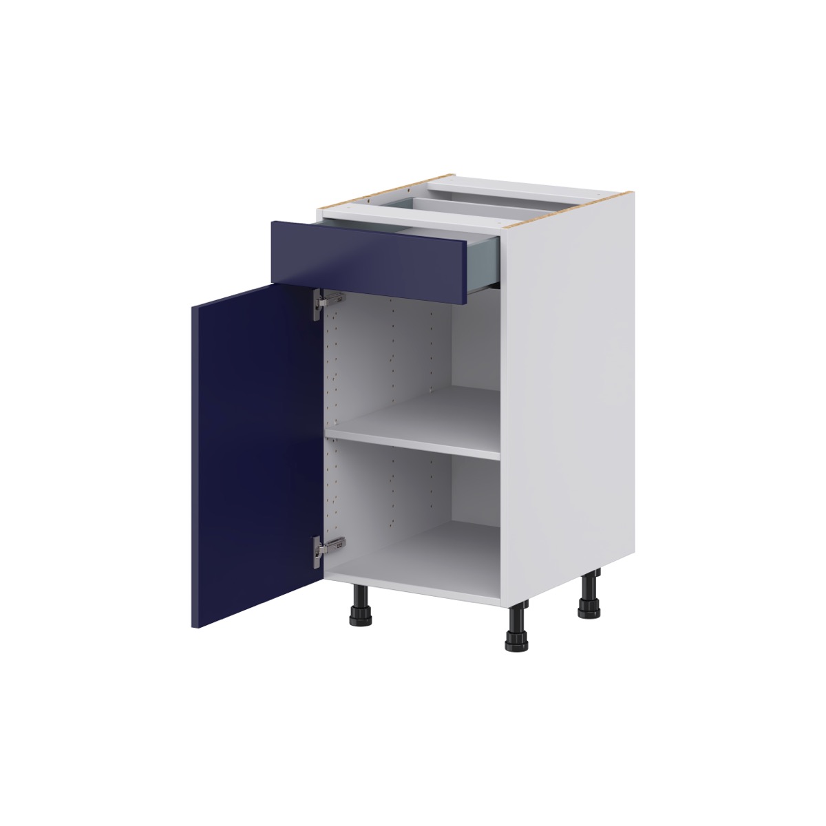 Devon Painted Blue Recessed Assembled 18 in. W x 34.5 in. H x 21 in. D Vanity 1 Drawer Base Kitchen Cabinet