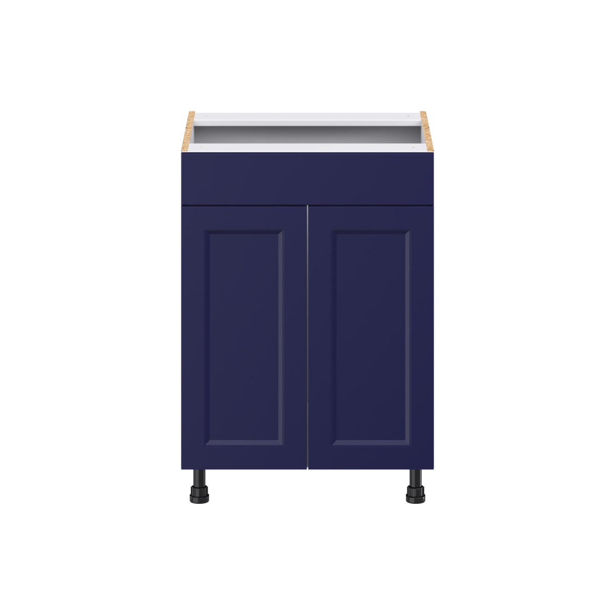 Devon Painted Blue Recessed Assembled 24 in. W x 34.5 in. H x 21 in. D Vanity False Front Sink Base Kitchen Cabinet