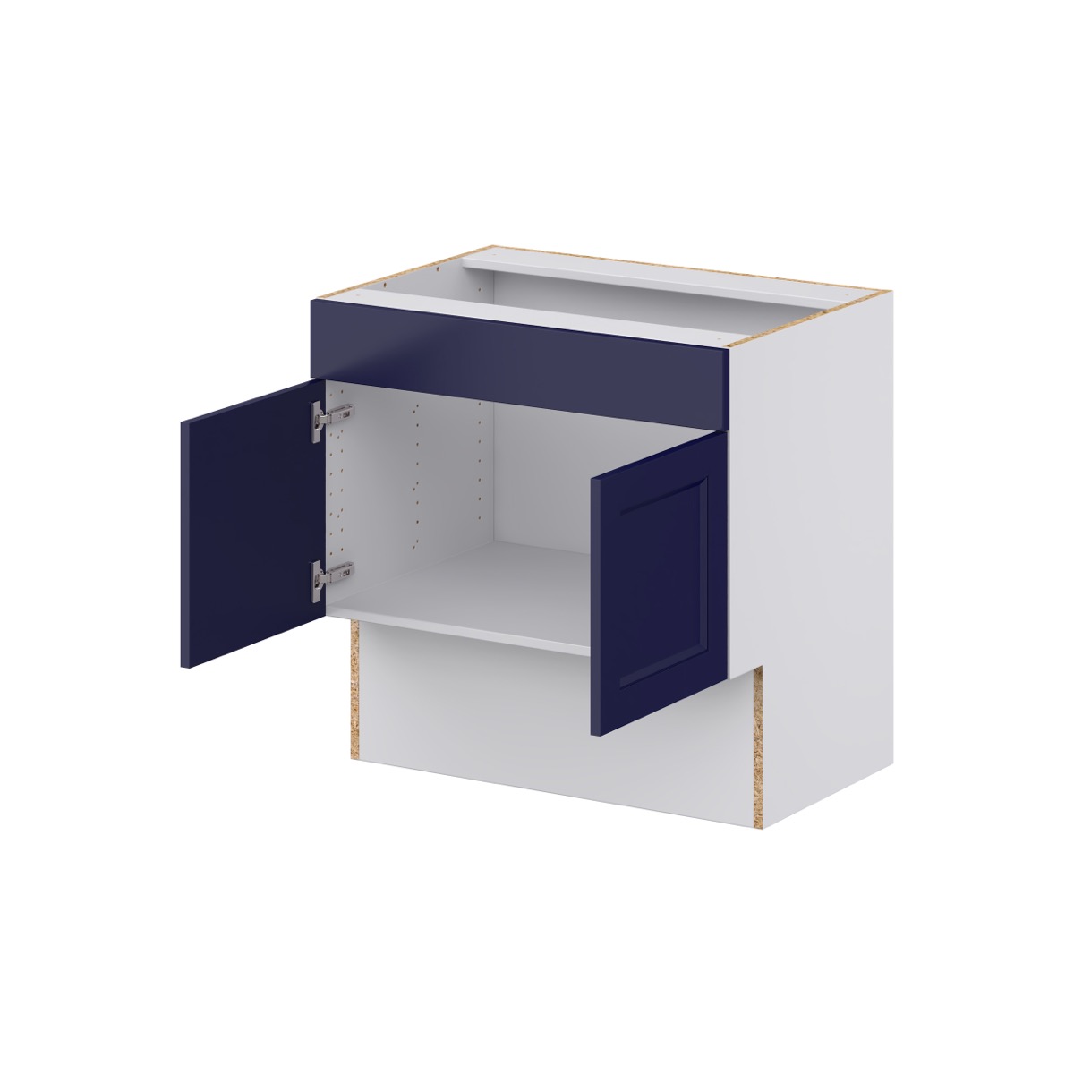 Devon Painted Blue Recessed Assembled 30 in.W x 30 in.H x 21 in.D Accessible ADA False Front Vanity Base Kitchen Cabinet