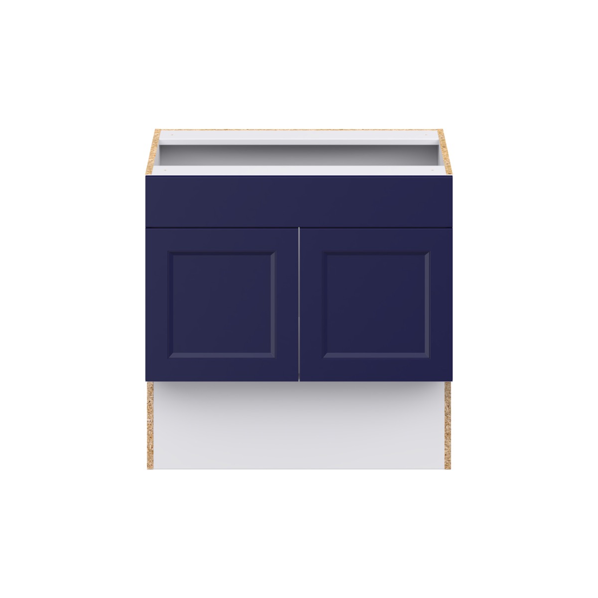 Devon Painted Blue Recessed Assembled 30 in.W x 30 in.H x 21 in.D Accessible ADA False Front Vanity Base Kitchen Cabinet