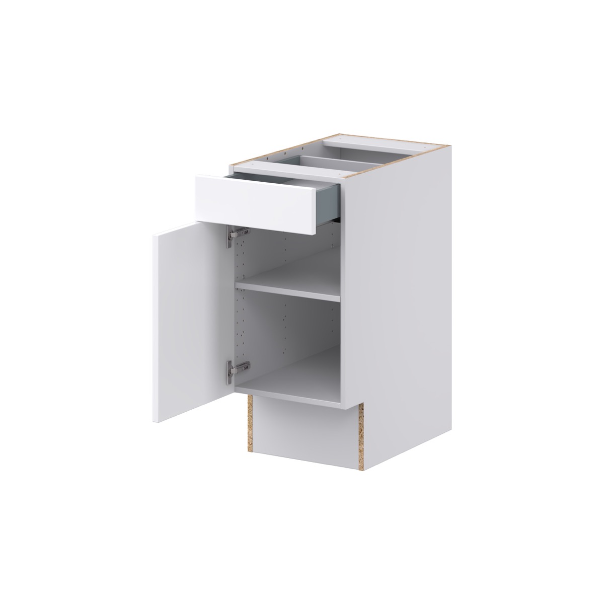 Fairhope Bright White Slab Assembled Accessible ADA Base Cabinet with 1 Drawer (15 in. W x 32.5 in. H x 23.75 in. D)