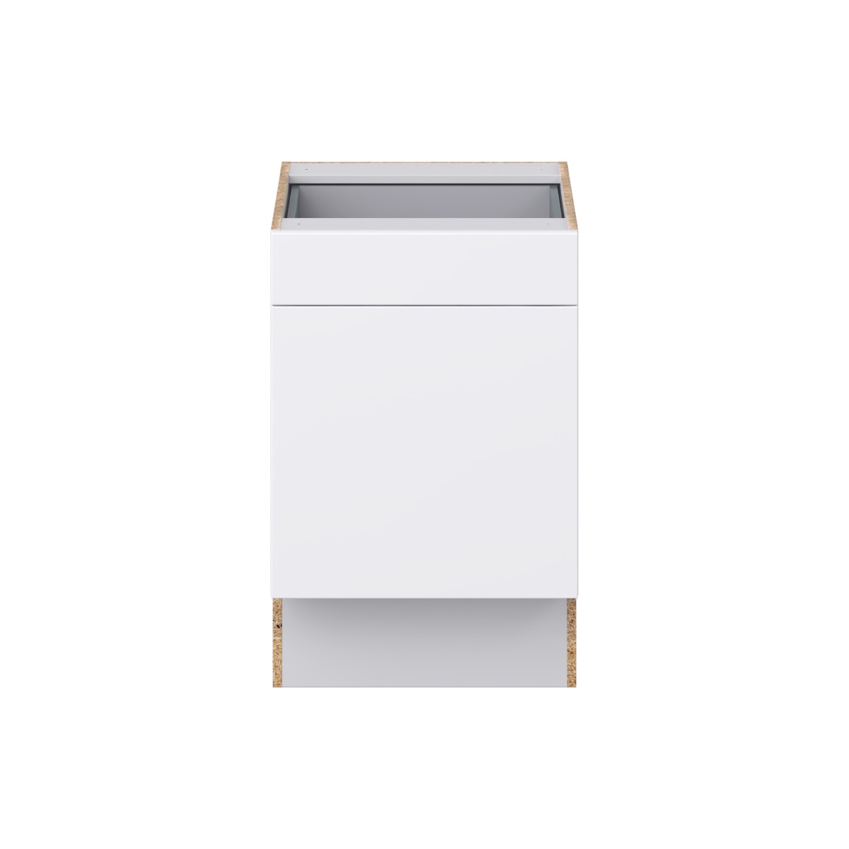 Fairhope Bright White Slab Assembled Accessible ADA Base Cabinet with 1 Drawer (21 in. W x 32.5 in. H x 23.75 in. D)