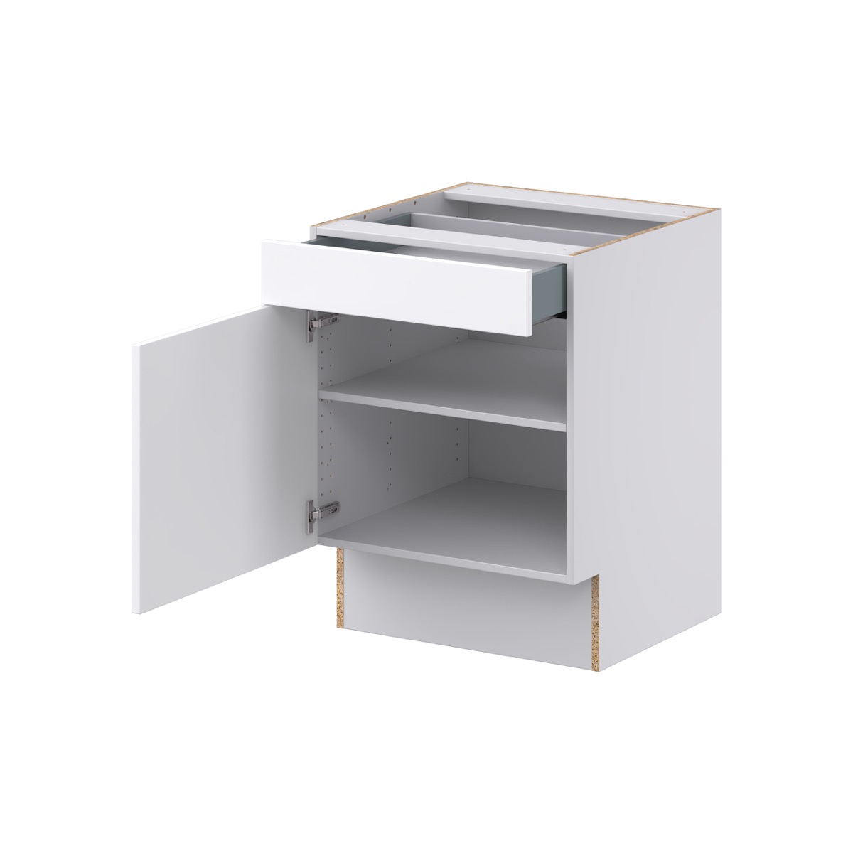 Fairhope Bright White Slab Assembled Accessible ADA Base Cabinet with 1 Drawer (24 in. W x 32.5 in. H x 23.75 in. D)