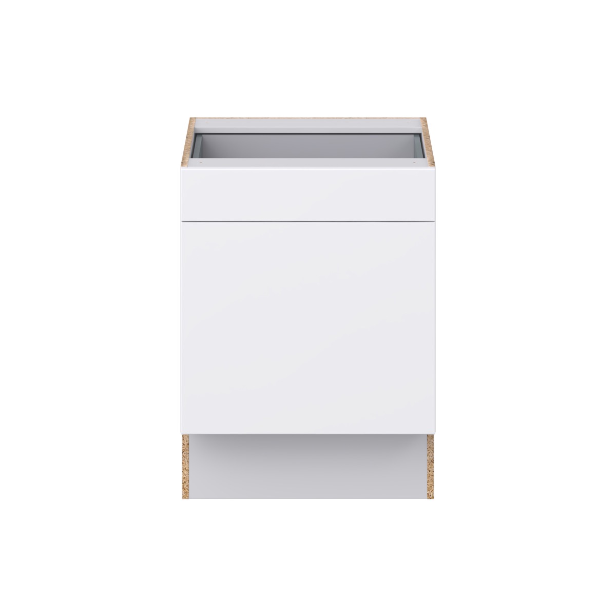 Fairhope Bright White Slab Assembled Accessible ADA Base Cabinet with 1 Drawer (24 in. W x 32.5 in. H x 23.75 in. D)