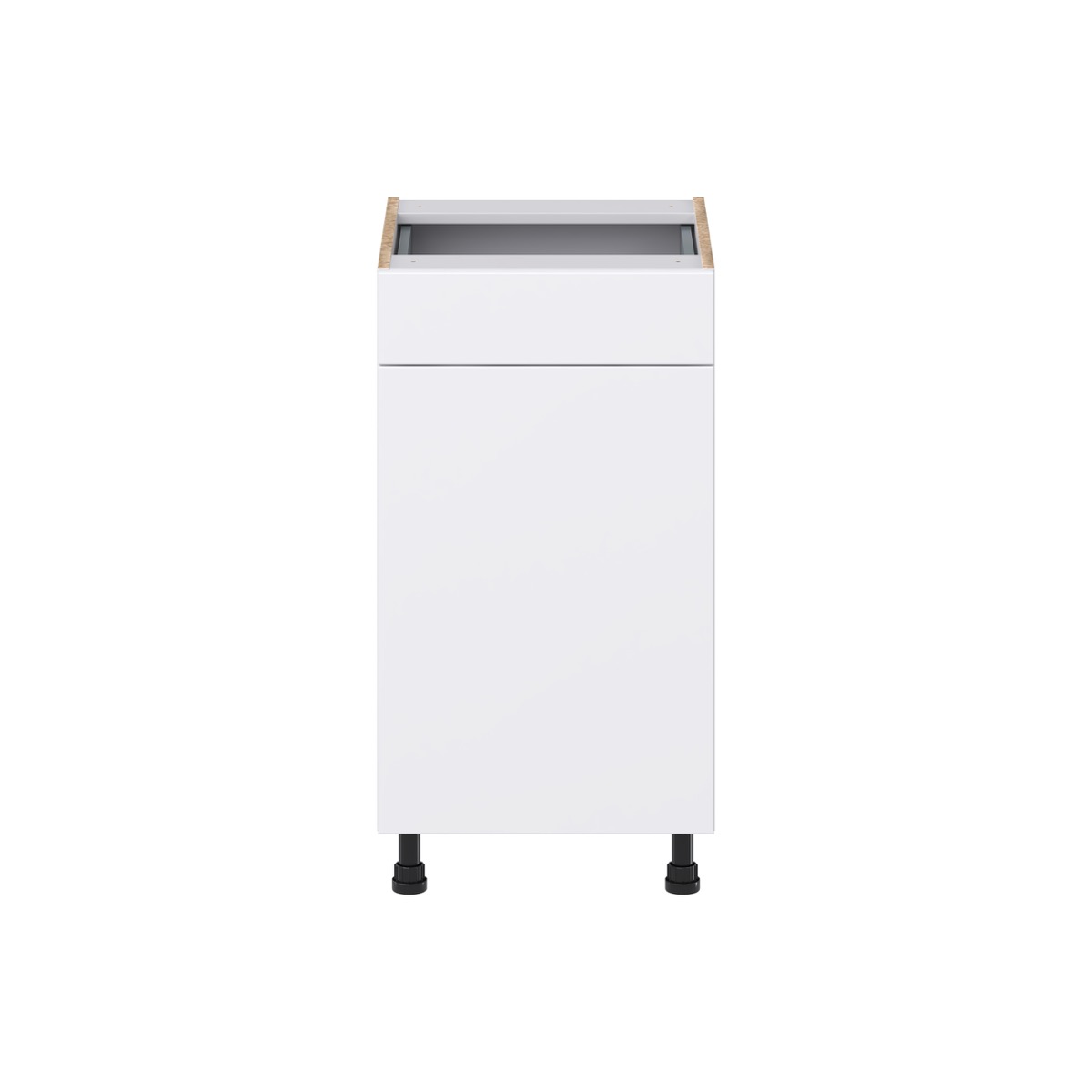 Fairhope Bright White Slab Assembled Vanity Base Cabinet with 1 Drawer (18 in. W x 34.5 in. H x 21 in. D)