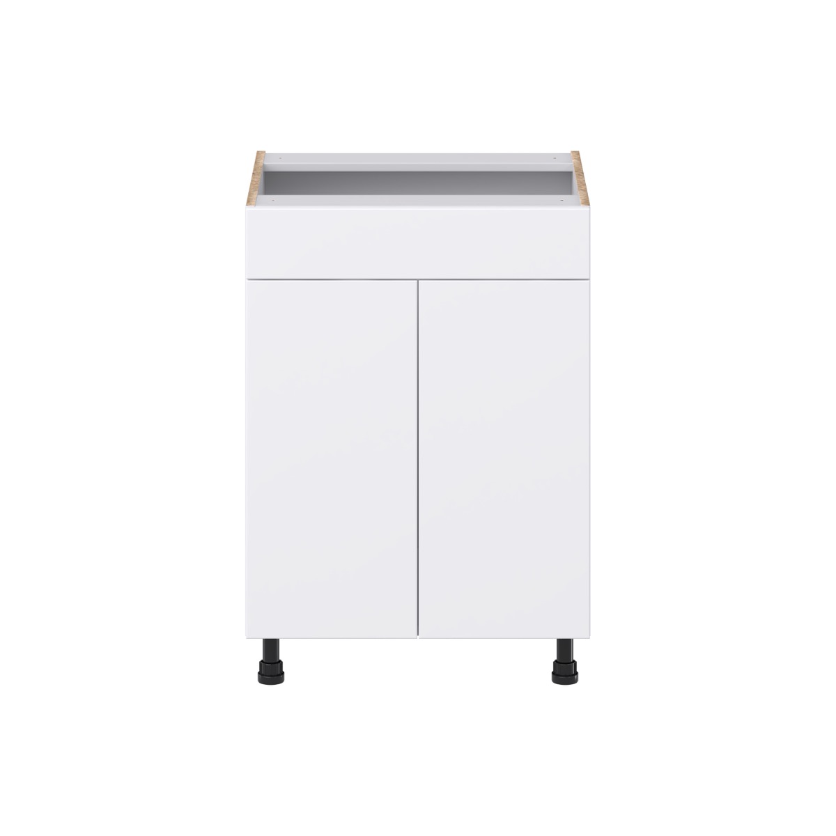 Fairhope Bright White Slab Assembled Vanity Sink Base Cabinet with False Front (24 in. W x 34.5 in. H x 21 in. D)