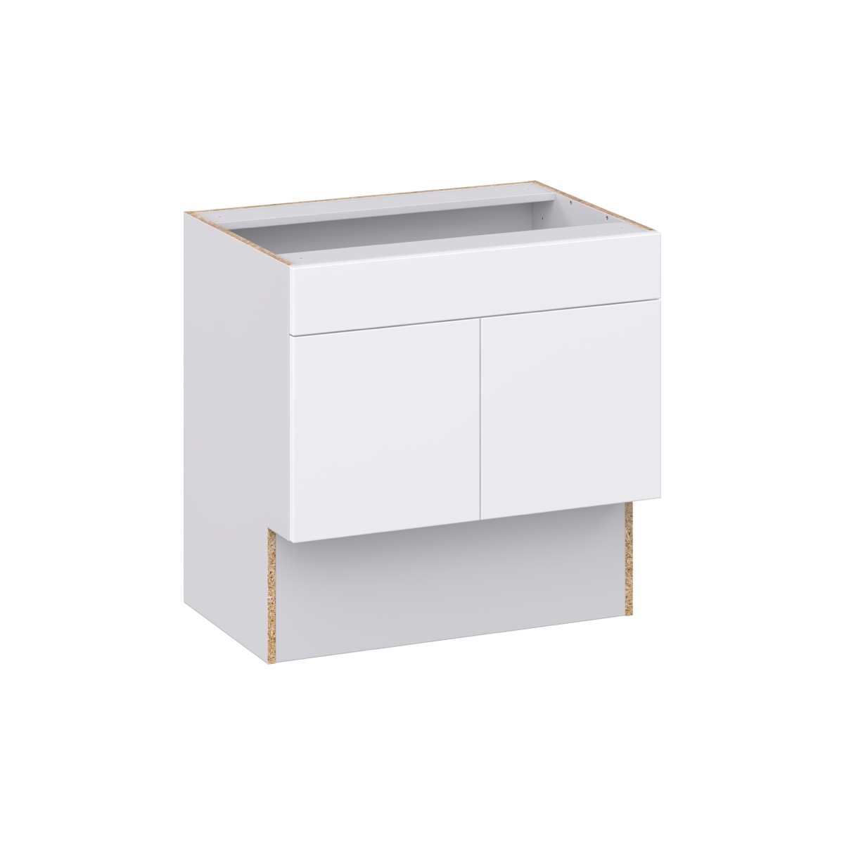 J COLLECTION Fairhope Bright White Slab Assembled Accessible ADA Vanity Base with False Front Cabinet (30 in. W x 30 in. H x 21 in.D)