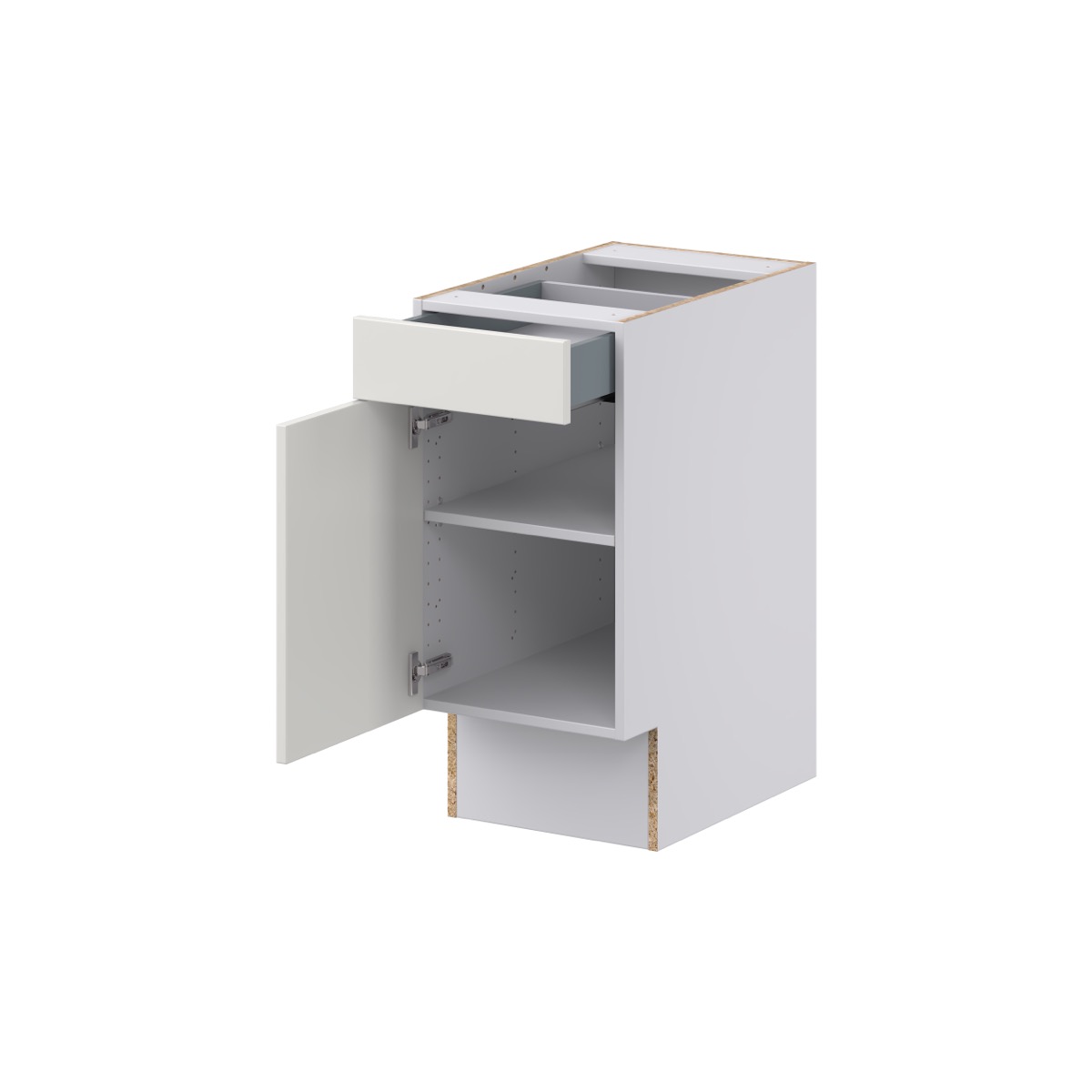 Littleton Painted Gray Recessed Assembled 15 in.W x 32.5 in.H x 23.75 in. D Accessible ADA 1 Drawer Base Kitchen Cabinet