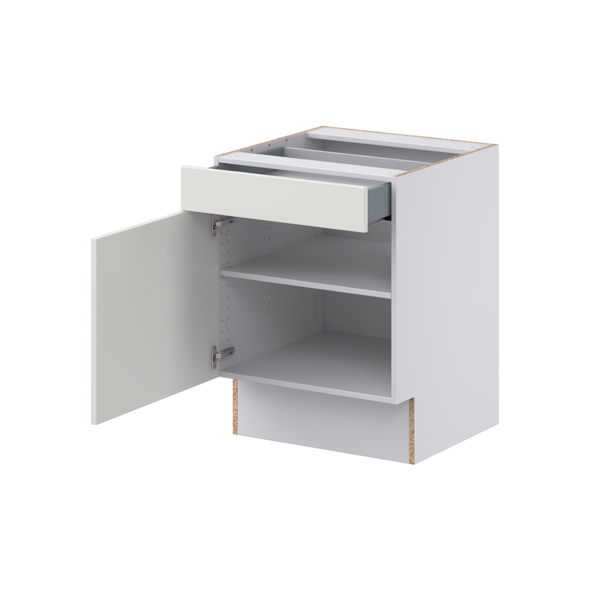 Littleton Painted Gray Recessed Assembled 24 in.W x 32.5 in.H x 23.75 in. D Accessible ADA 1 Drawer Base Kitchen Cabinet