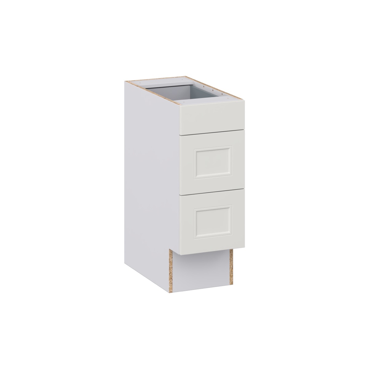 Littleton Painted Gray Recessed Assembled 12 in. W x 32.5 in. H x 23.75 in. D ADA 3 Drawers Base Kitchen Cabinet