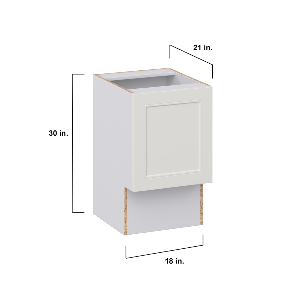 Littleton Painted Gray Recessed Assembled 18 in. W x 30 in. H x 21 in. D Accessible ADA Vanity Base Kitchen Cabinet