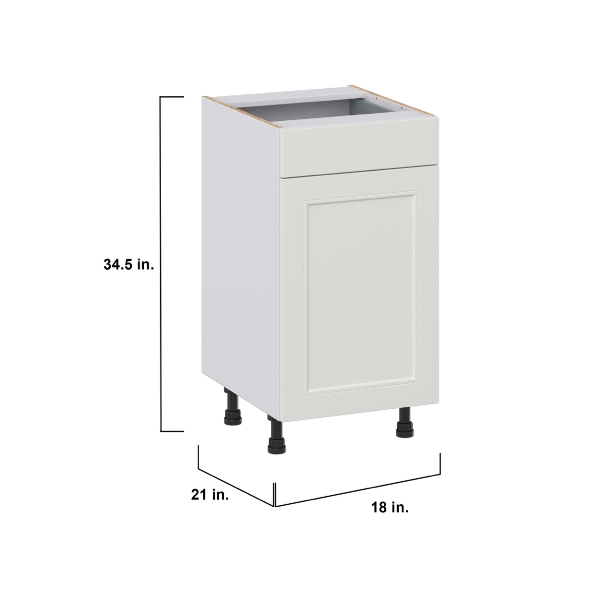 Littleton Painted Gray Recessed Assembled 18 in. W x 34.5 in. H x 21 in. D Vanity 1 Drawer Base Kitchen Cabinet