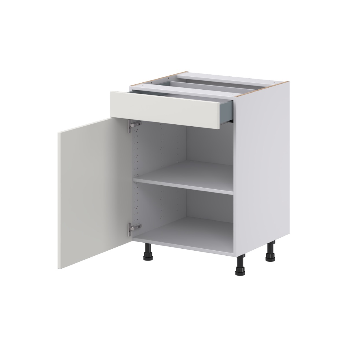 Littleton Painted Gray Recessed Assembled 24 in. W x 34.5 in. H x 21 in. D Vanity 1 Drawer Base Kitchen Cabinet