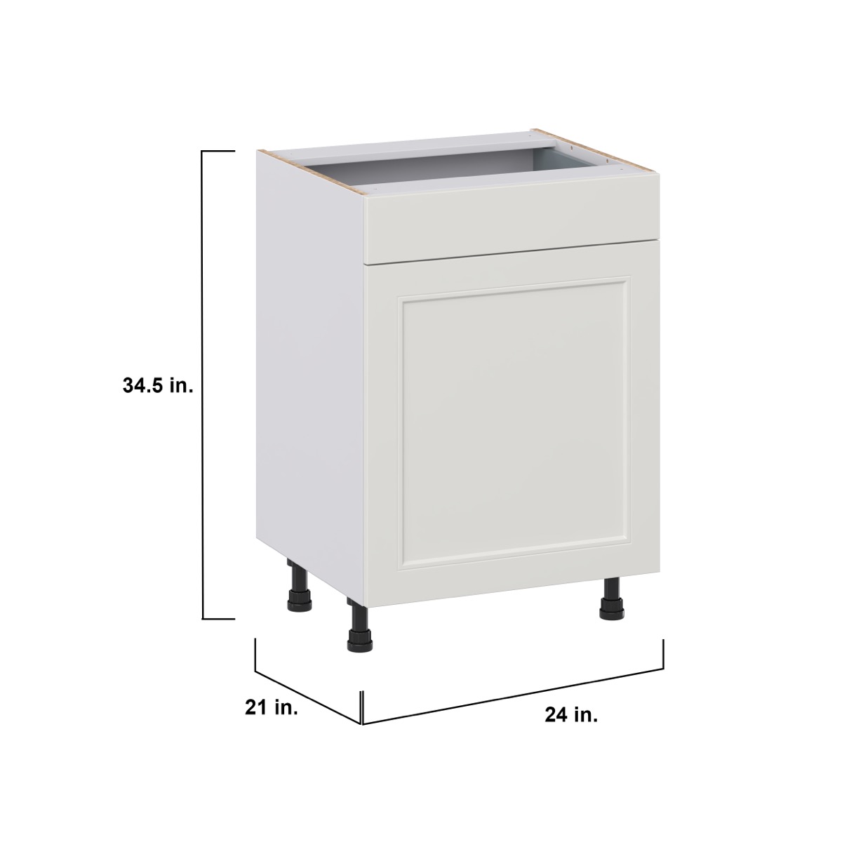 Littleton Painted Gray Recessed Assembled 24 in. W x 34.5 in. H x 21 in. D Vanity 1 Drawer Base Kitchen Cabinet