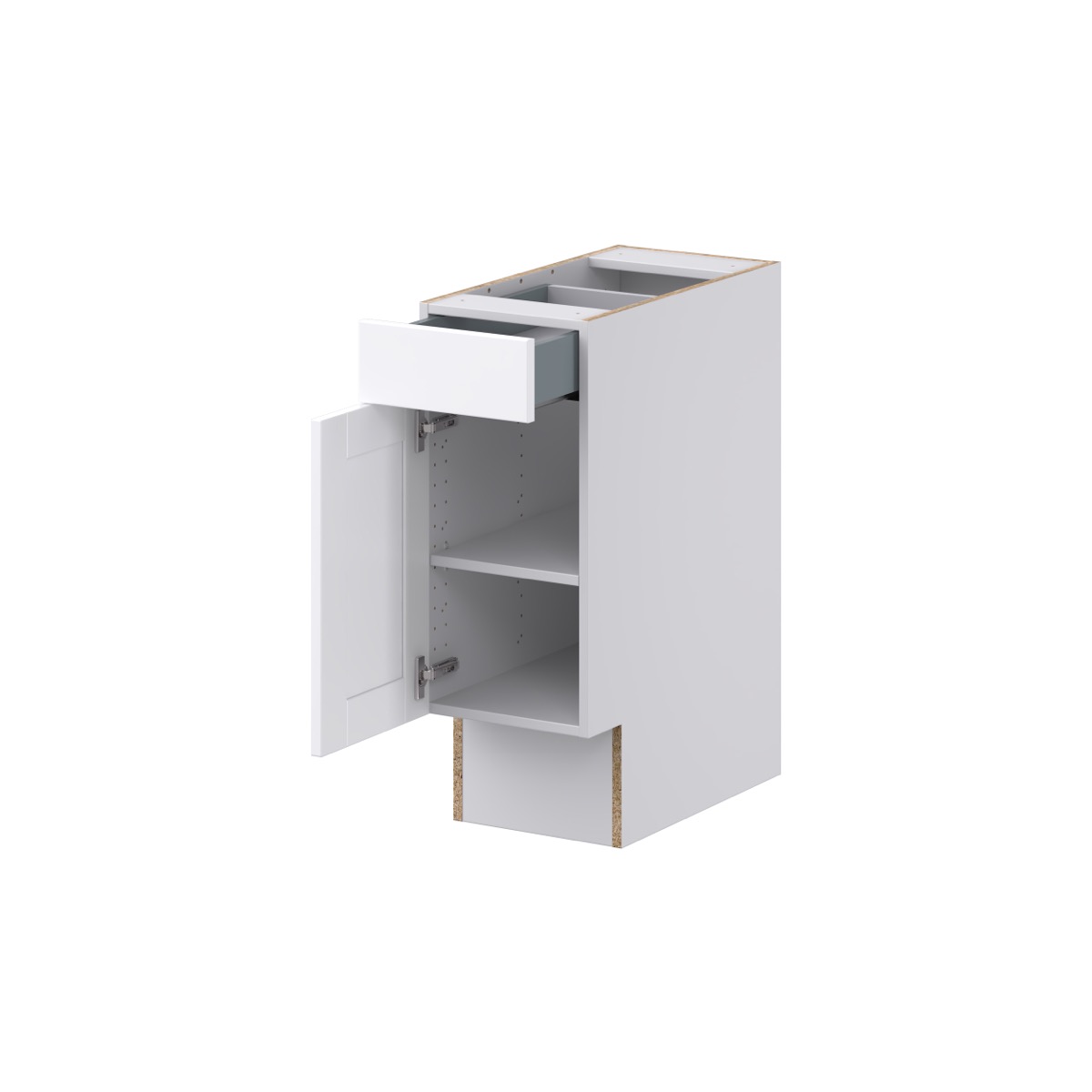 Mancos Bright White Shaker Assembled Accessible ADA Base Cabinet with 1 Drawer (12 in. W x 32.5 in. H x 23.75 in. D)
