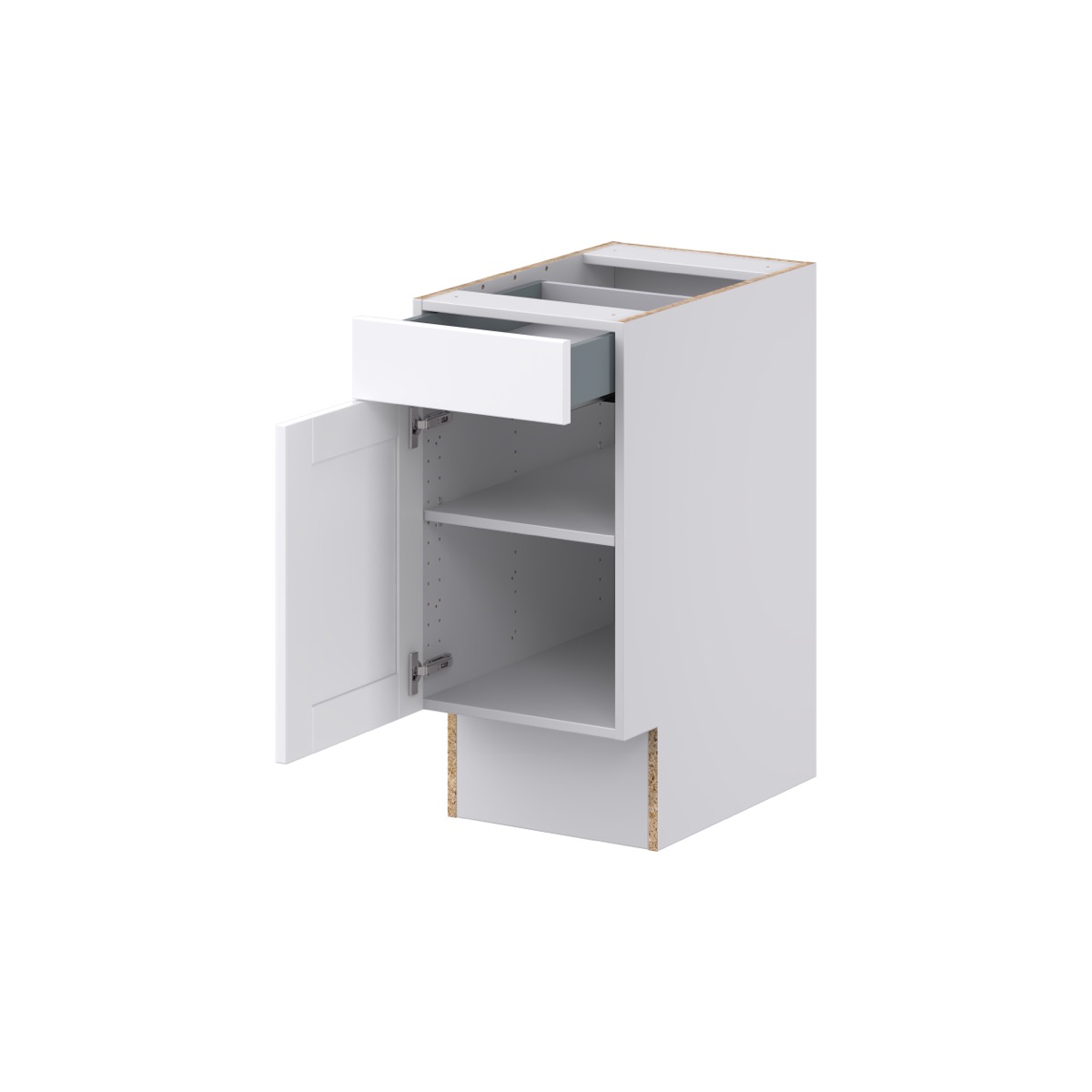 Mancos Bright White Shaker Assembled Accessible ADA Base Cabinet with 1 Drawer (15 in. W x 32.5 in. H x 23.75 in. D)