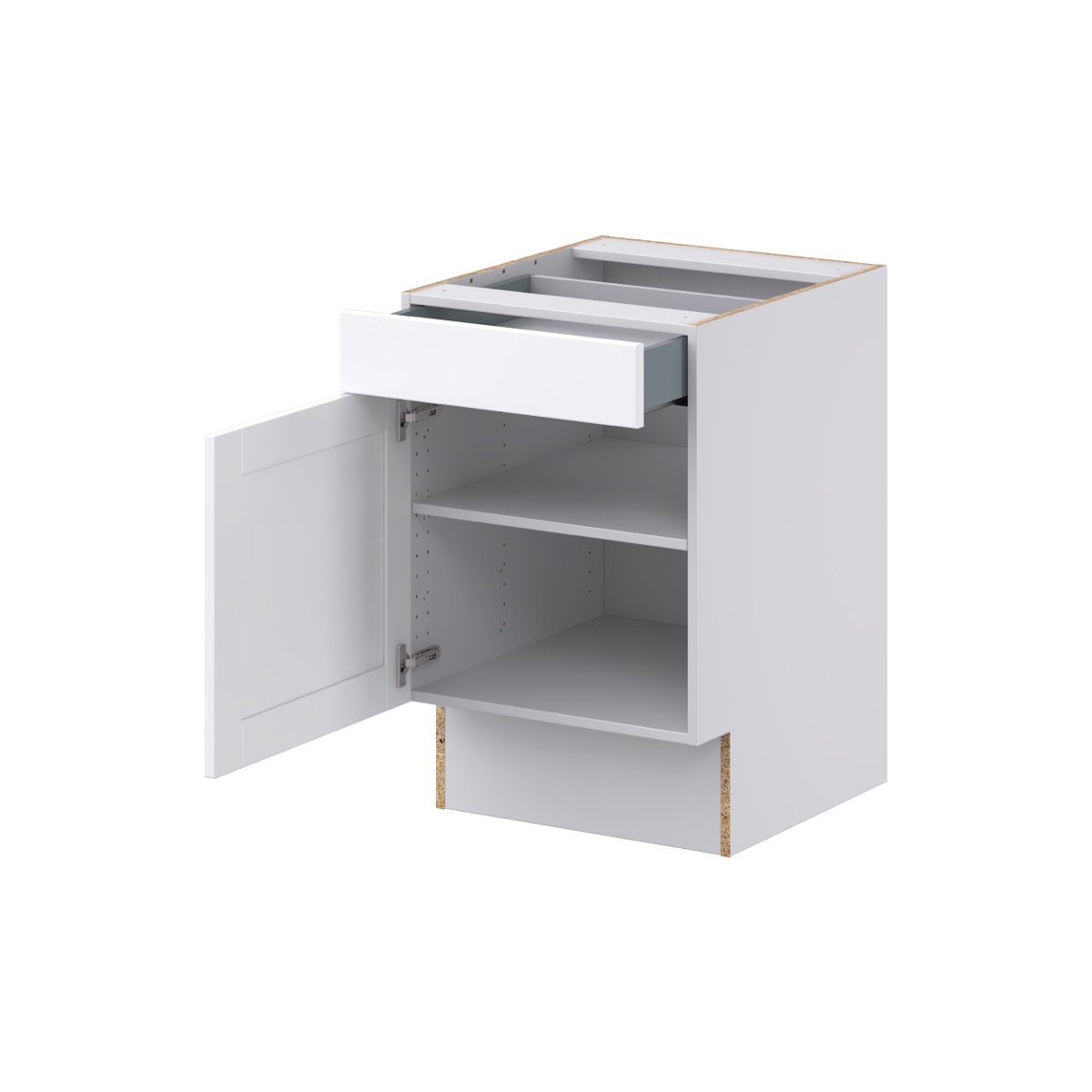Mancos Bright White Shaker Assembled Accessible ADA Base Cabinet with 1 Drawer (21 in. W x 32.5 in. H x 23.75 in. D)