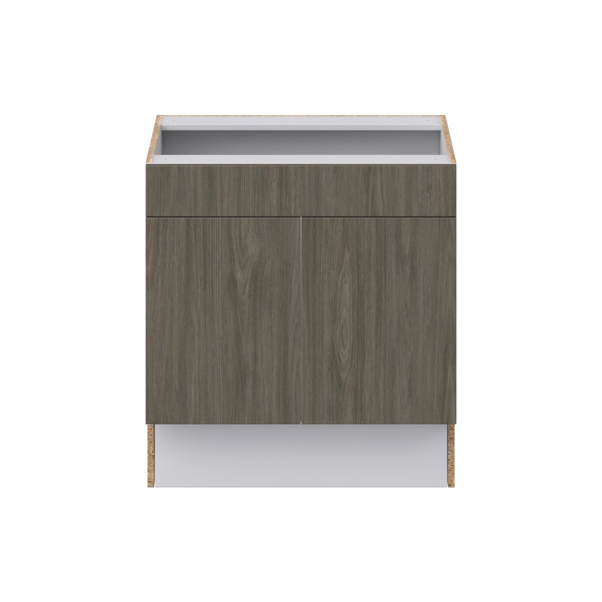 Medora Textured Slab Walnut Assembled 30 in. W x 32.5 in. H x 23.75 in. D ADA Remove Front Sink Base Kitchen Cabinet