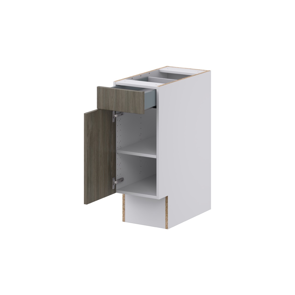 Medora Textured Slab Walnut Assembled 12 in.W x 32.5 in.H x 23.75 in.D Accessible ADA 1 Drawer Base Kitchen Cabinet