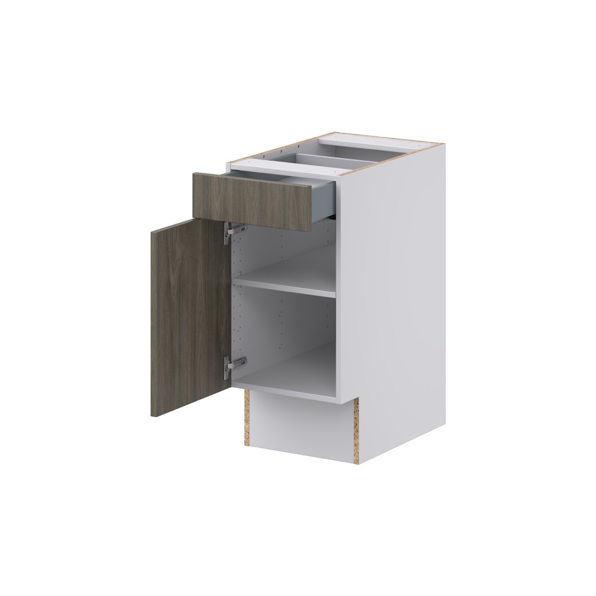 Medora Textured Slab Walnut Assembled 15 in.W x 32.5 in.H x 23.75 in.D Accessible ADA 1 Drawer Base Kitchen Cabinet