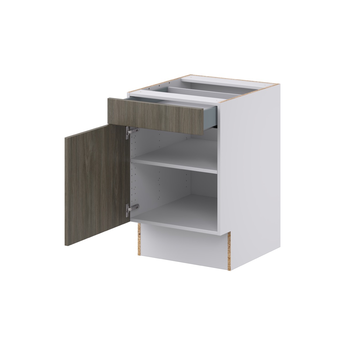 Medora Textured Slab Walnut Assembled 21 in.W x 32.5 in.H x 23.75 in.D Accessible ADA 1 Drawer Base Kitchen Cabinet