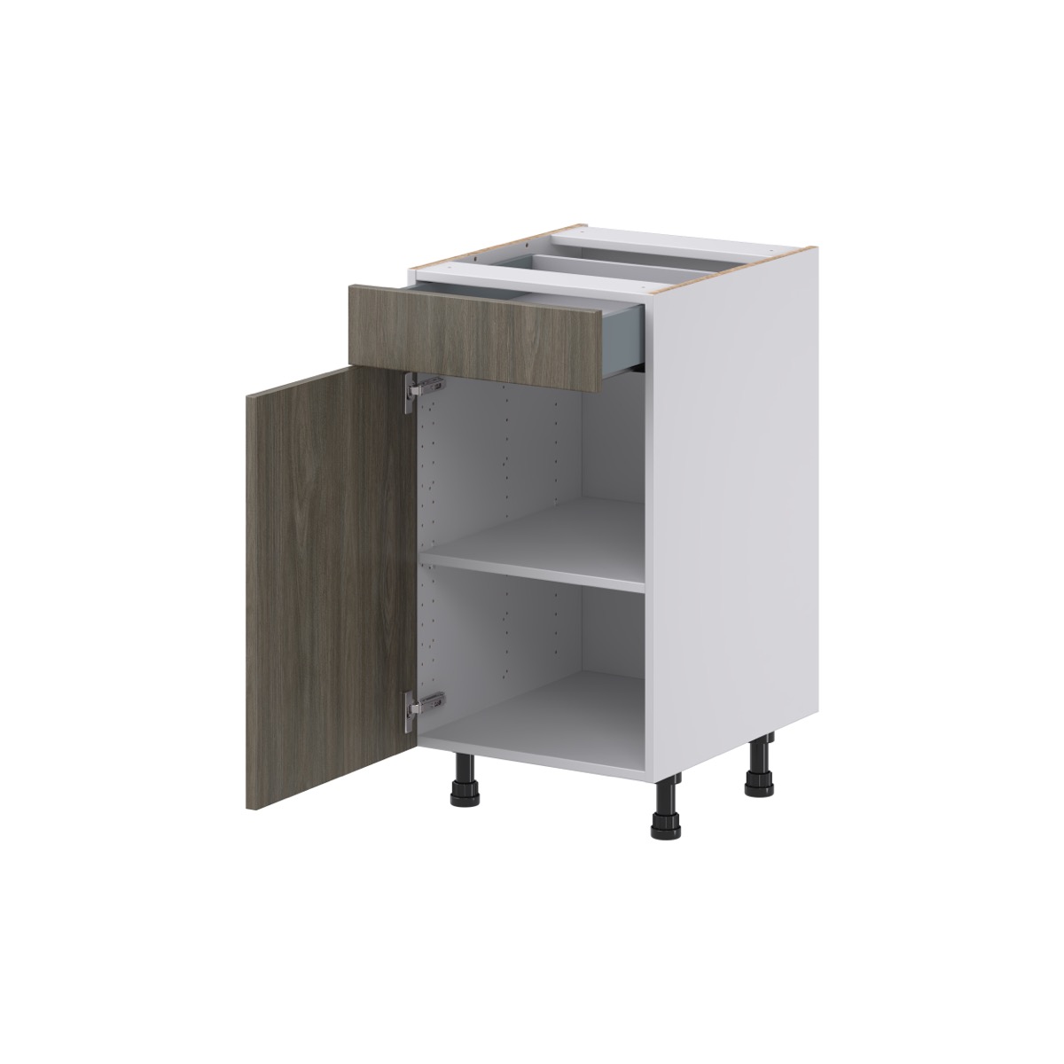 Medora Textured Slab Walnut Assembled 18 in. W x 34.5 in. H x 21 in. D Vanity 1 Drawer Base Kitchen Cabinet
