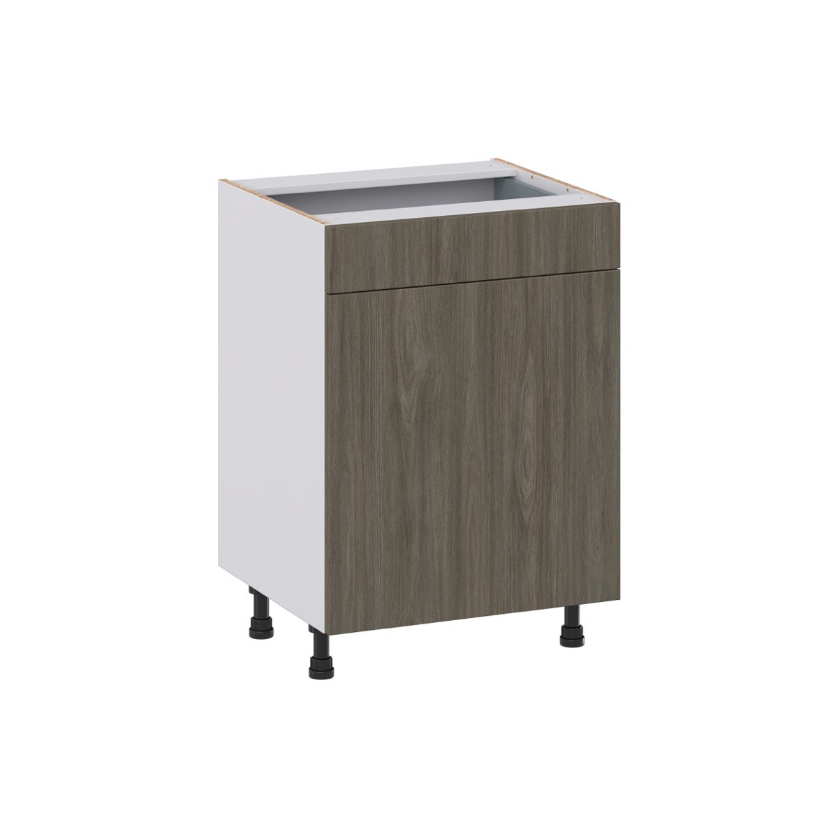 J COLLECTION Medora Textured Slab Walnut Assembled 24 in. W x 34.5 in. H x 21 in. D Vanity 3 Drawers Base Kitchen Cabinet