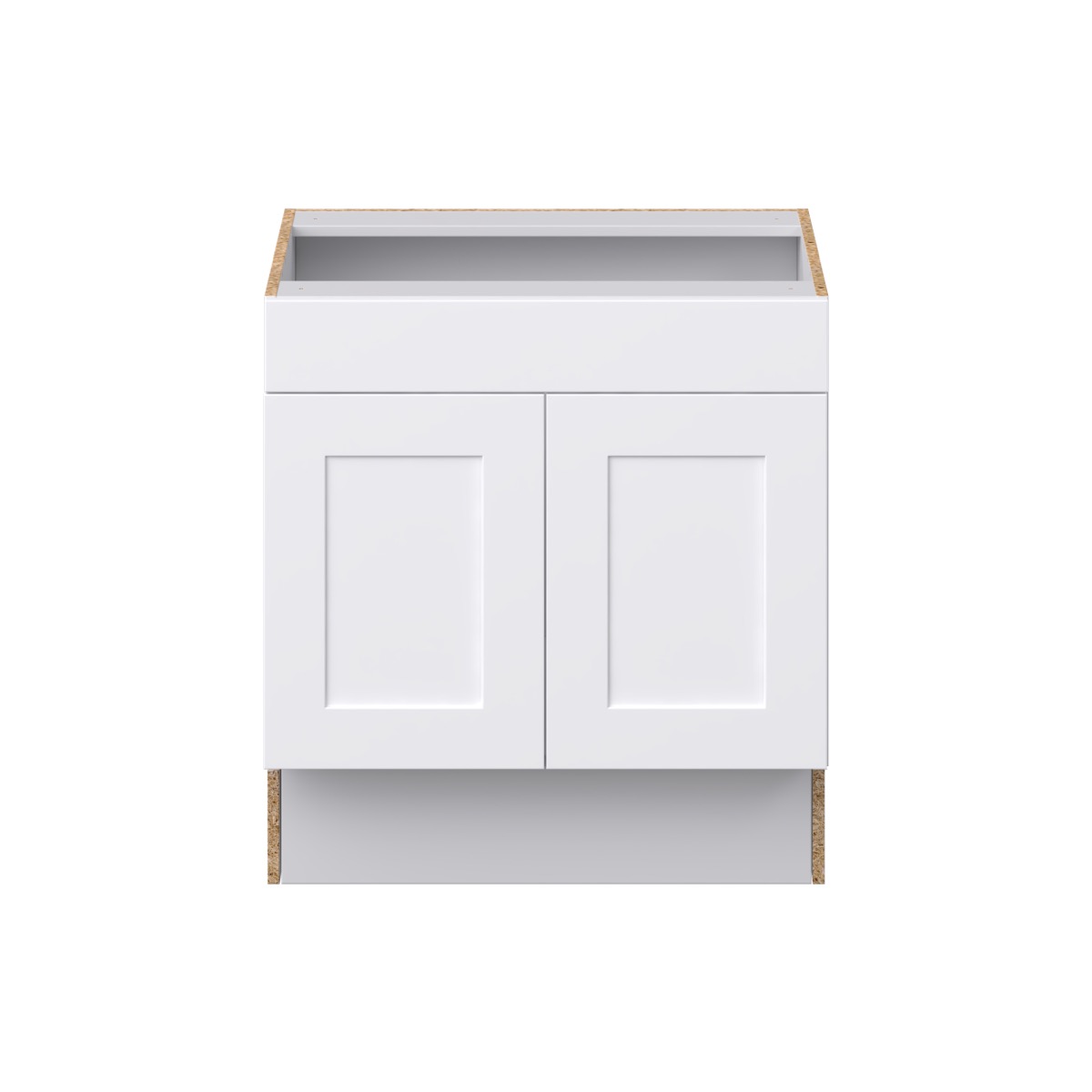 Wallace Painted Warm White Shaker Assembled 30 in. W x32.5 in. Hx 23.75 in. D ADA Remove Front Sink Base Kitchen Cabinet