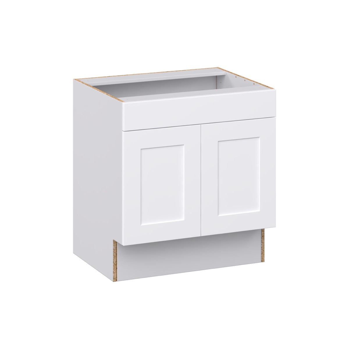 Wallace Painted Warm White Shaker Assembled 30 in. W x32.5 in. Hx 23.75 in. D ADA Remove Front Sink Base Kitchen Cabinet