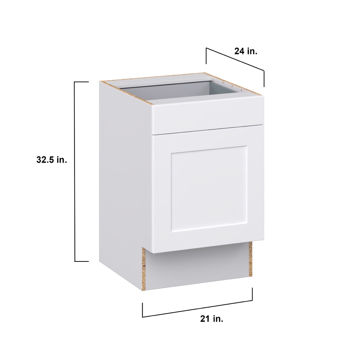 Wallace Painted Warm White Shaker Assembled 21 in.W x 32.5 in.H x 23.75 in.D Accessible ADA 1 Draw Base Kitchen Cabinet