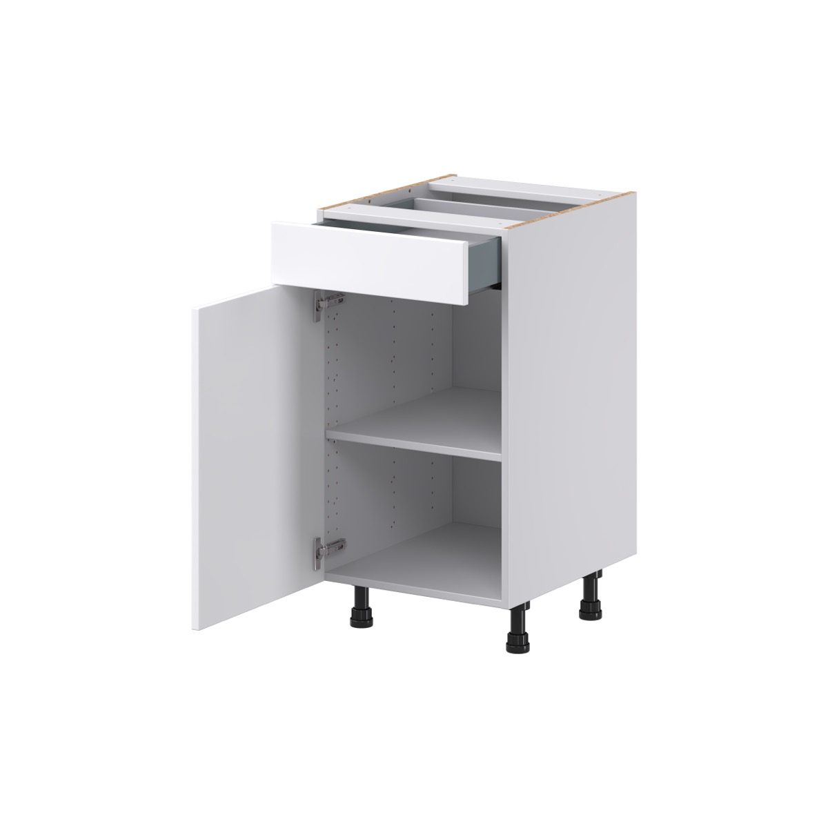 Wallace Painted Warm White Shaker Assembled 18 in. W x 34.5 in. H x 21 in. D Vanity 1 Drawer Base Kitchen Cabinet