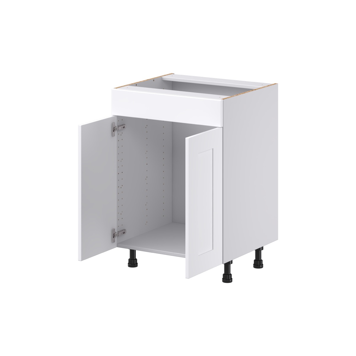 Wallace Painted Warm White Shaker Assembled 24 in.W x 34.5 in.H x 21 in.D False Front Vanity Sink Base Kitchen Cabinet