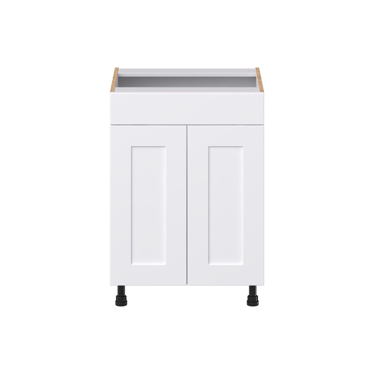 Wallace Painted Warm White Shaker Assembled 24 in.W x 34.5 in.H x 21 in.D False Front Vanity Sink Base Kitchen Cabinet
