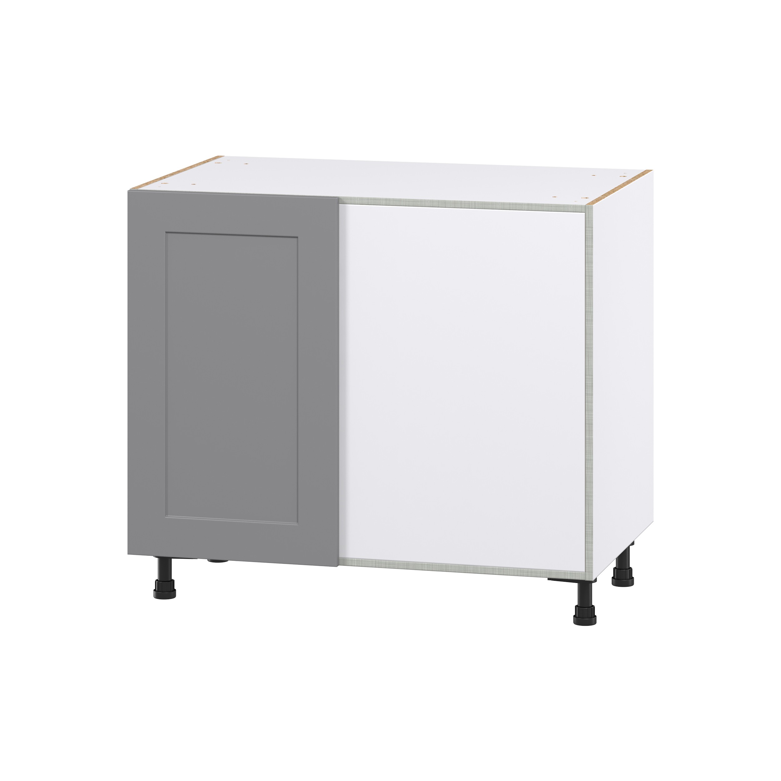 Roseland 39 in. W x 24 in. D x 34.5 in. H Assembled Shaker Magick Right Blind Corner Kitchen Cabinet in Slate Gray