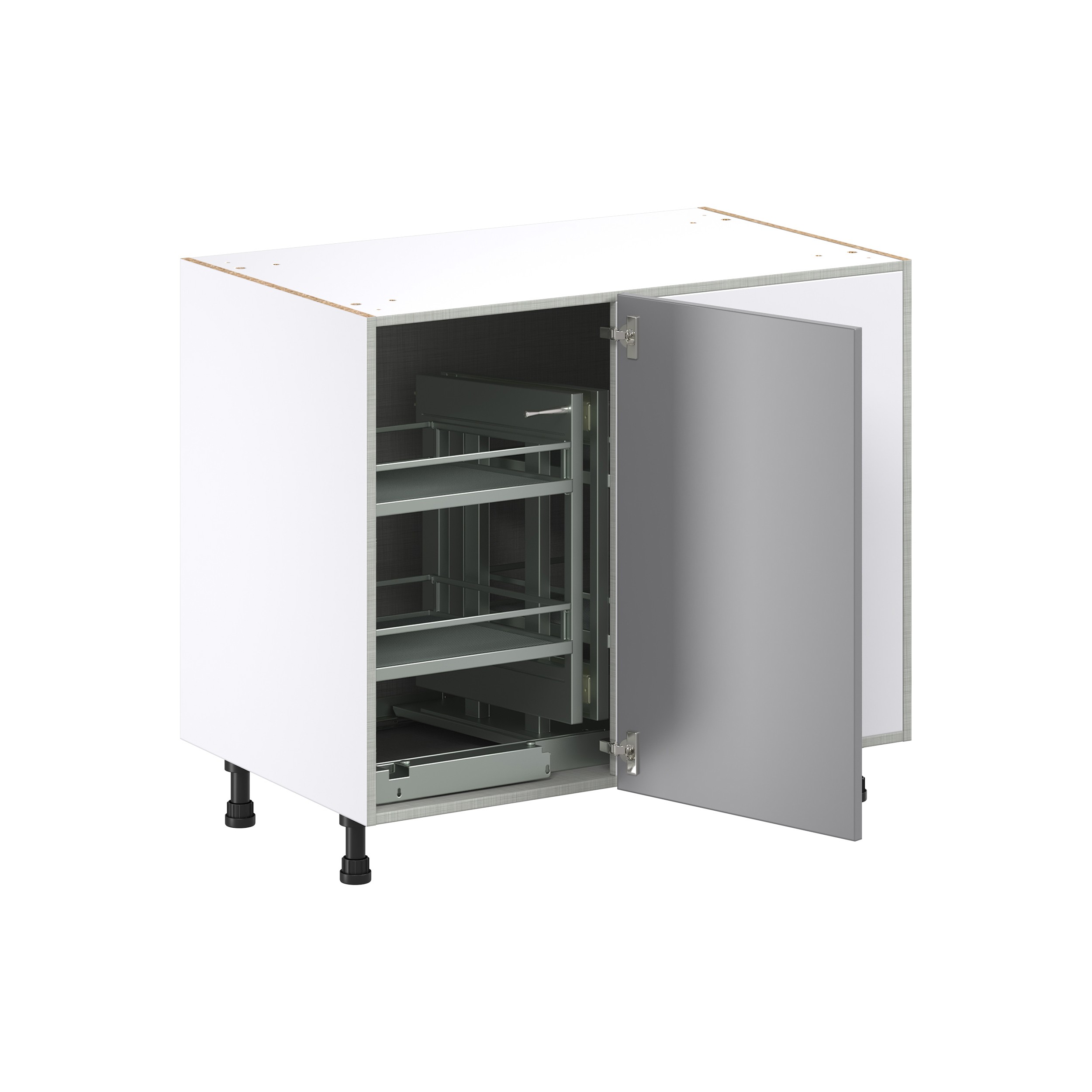 Roseland 39 in. W x 24 in. D x 34.5 in. H Assembled Shaker Magick Right Blind Corner Kitchen Cabinet in Slate Gray