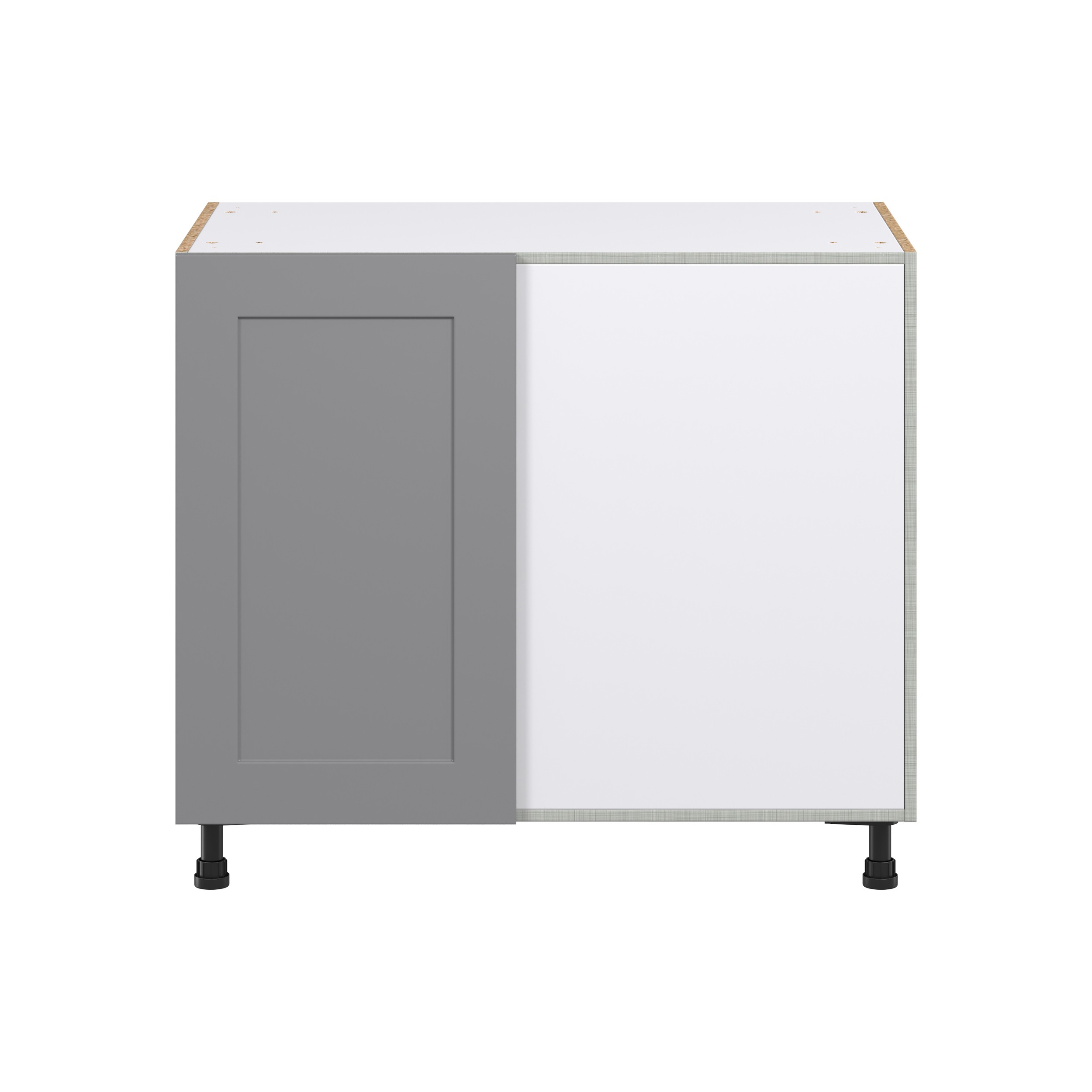 Roseland 39 in. W x 24 in. D x 34.5 in. H Assembled Shaker Magick Right Blind Corner Kitchen Cabinet in Slate Gray