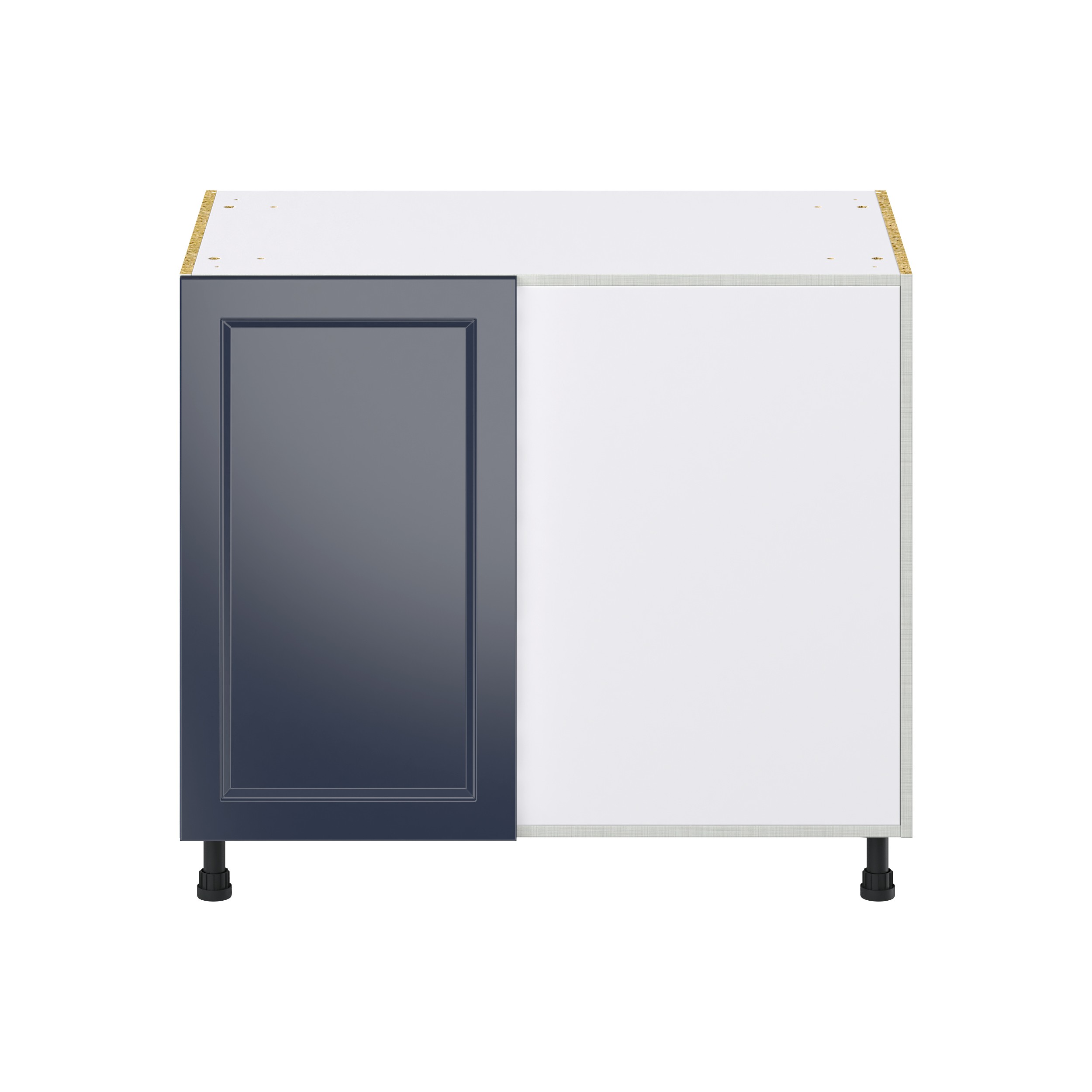 Laramie 39 in. W x 24 in. D x 34.5 in. H Assembled Right Pullout Blind Corner Kitchen Cabinet in Painted Blue