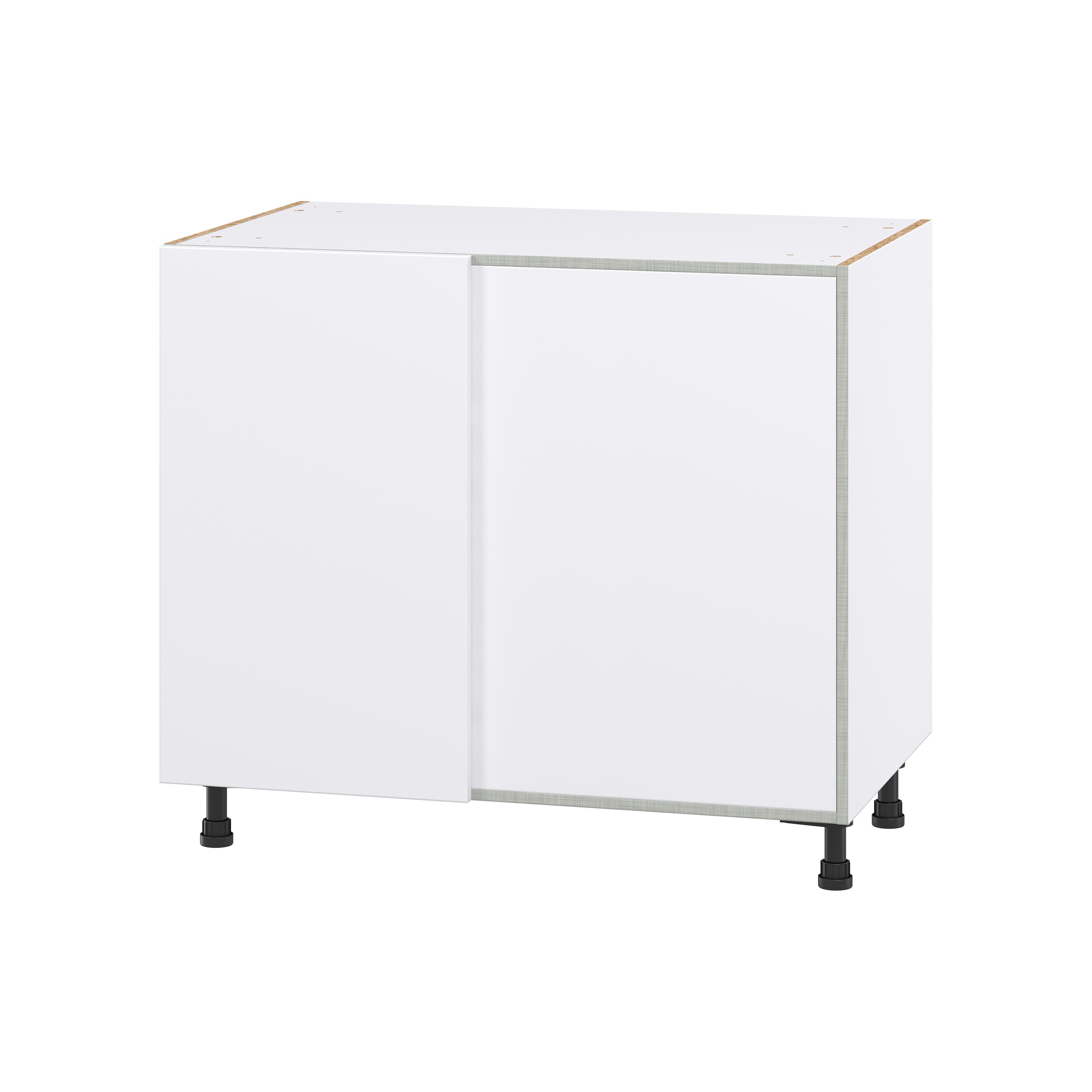 Timberline 39 in. W x 24 in. D x 34.5 in. H Assembled Slab Magick Right Blind Corner Kitchen Cabinet in Bright White