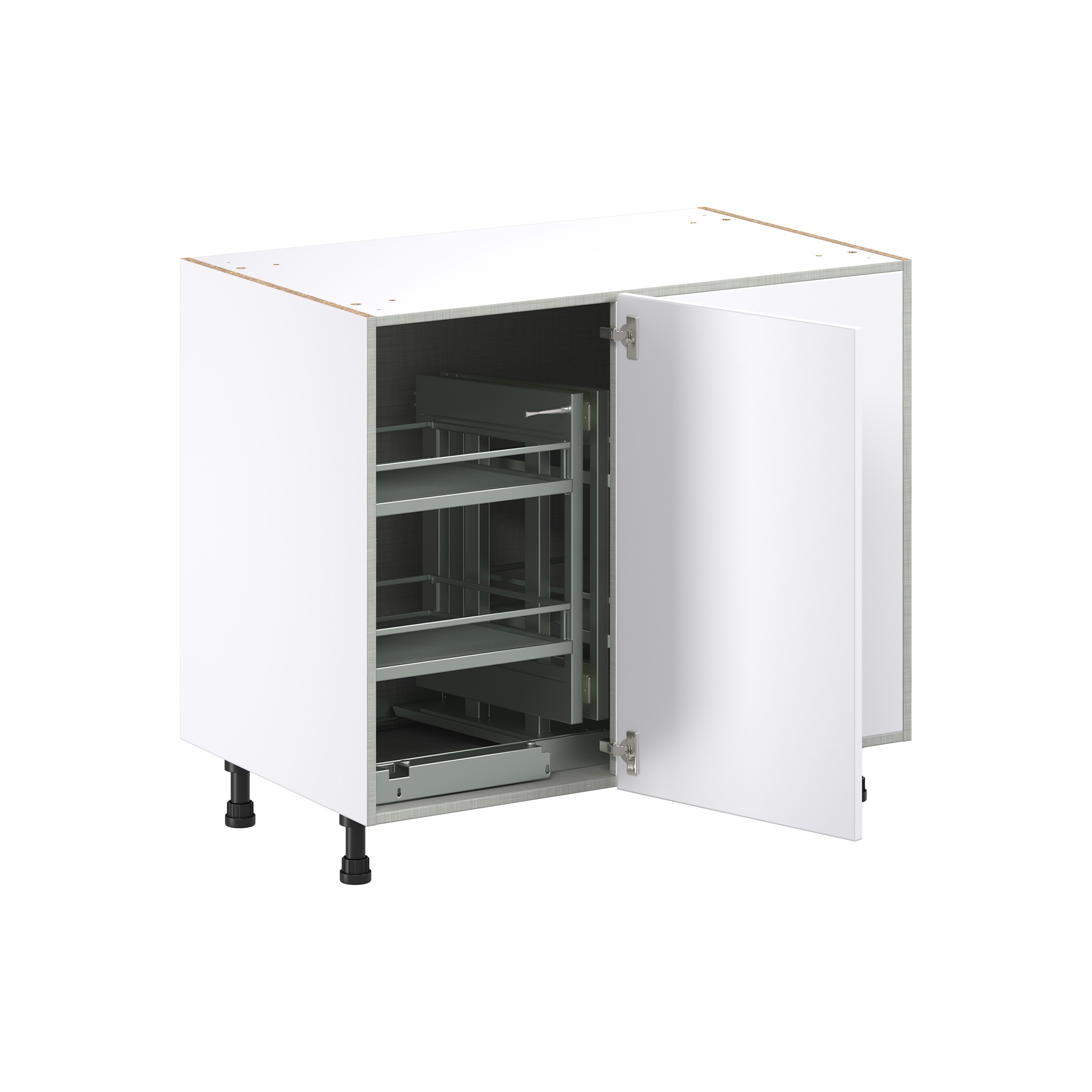 Timberline 39 in. W x 24 in. D x 34.5 in. H Assembled Slab Magick Right Blind Corner Kitchen Cabinet in Bright White