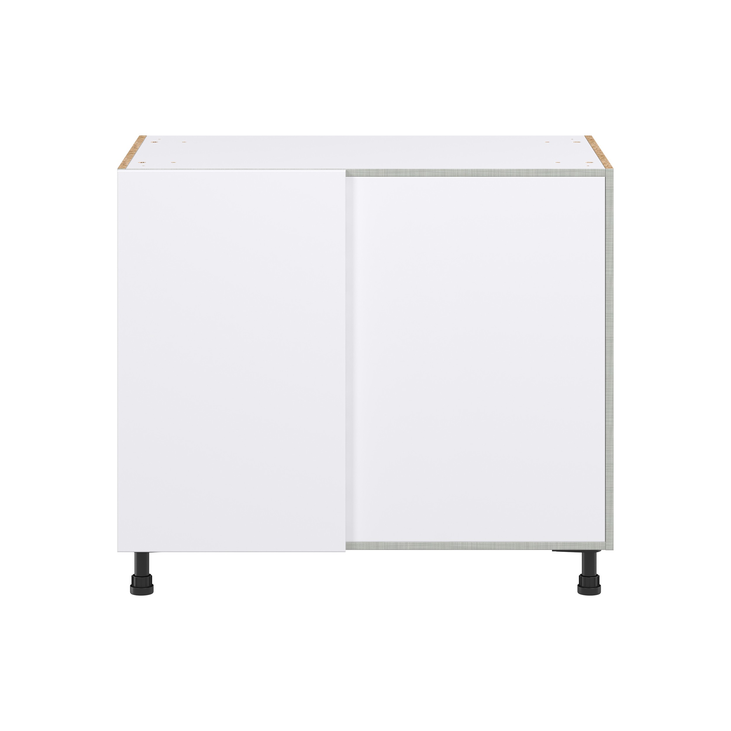 Timberline 39 in. W x 24 in. D x 34.5 in. H Assembled Slab Magick Right Blind Corner Kitchen Cabinet in Bright White